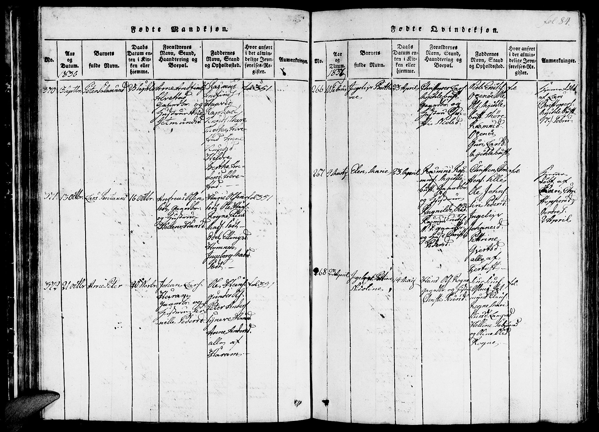 Ministerialprotokoller, klokkerbøker og fødselsregistre - Møre og Romsdal, AV/SAT-A-1454/536/L0506: Klokkerbok nr. 536C01, 1818-1859, s. 84