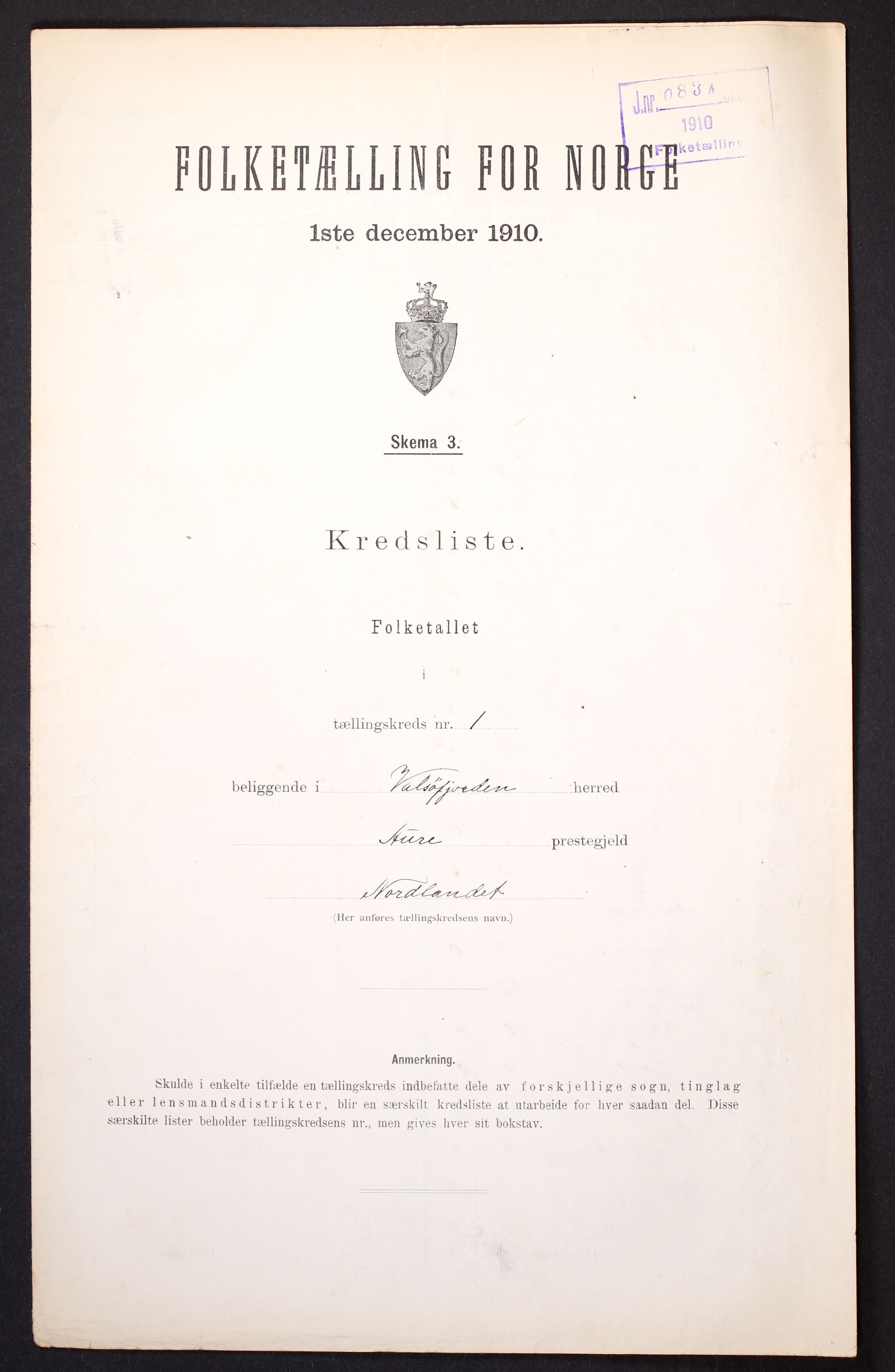 RA, Folketelling 1910 for 1570 Valsøyfjord herred, 1910, s. 4