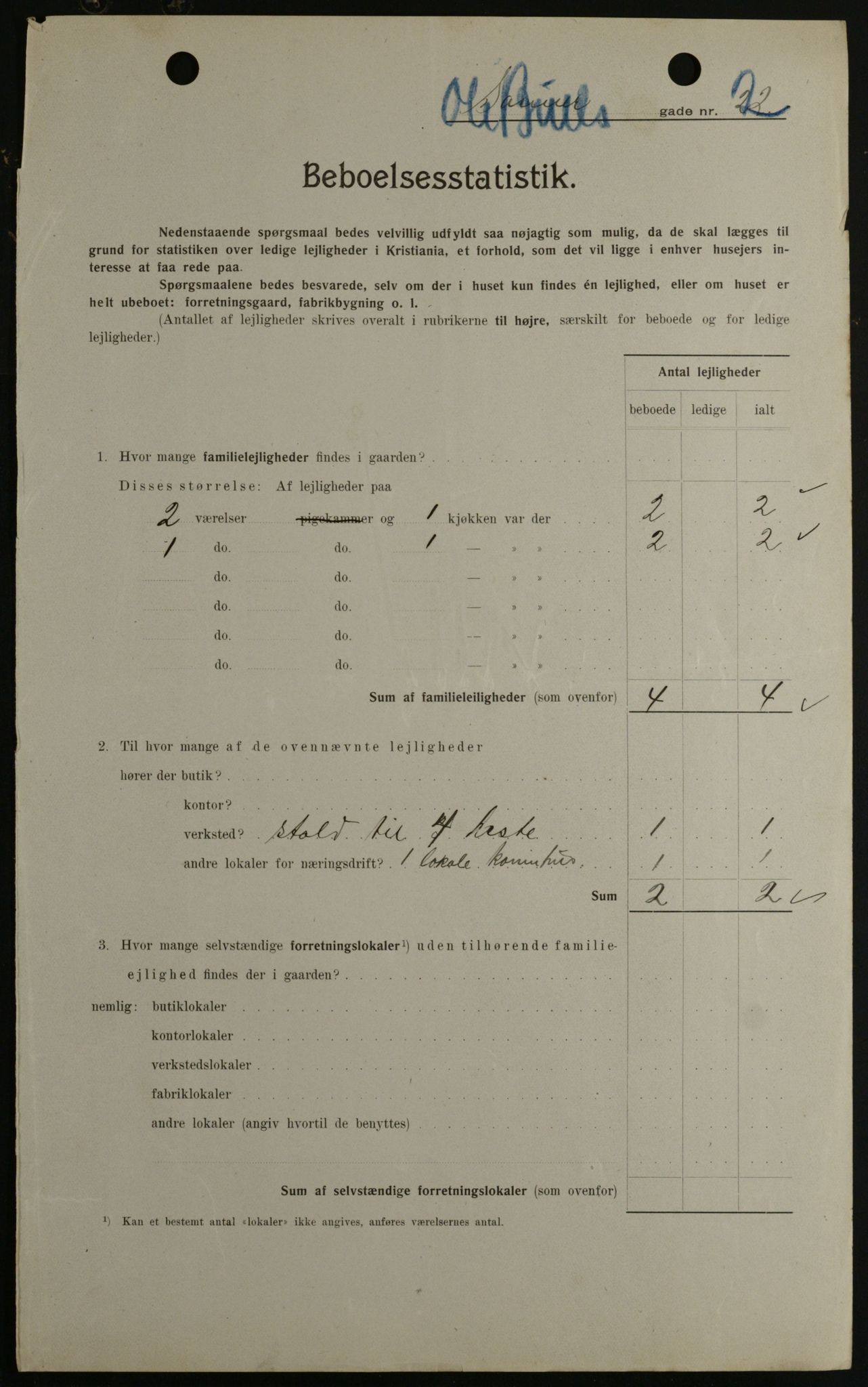 OBA, Kommunal folketelling 1.2.1908 for Kristiania kjøpstad, 1908, s. 67642
