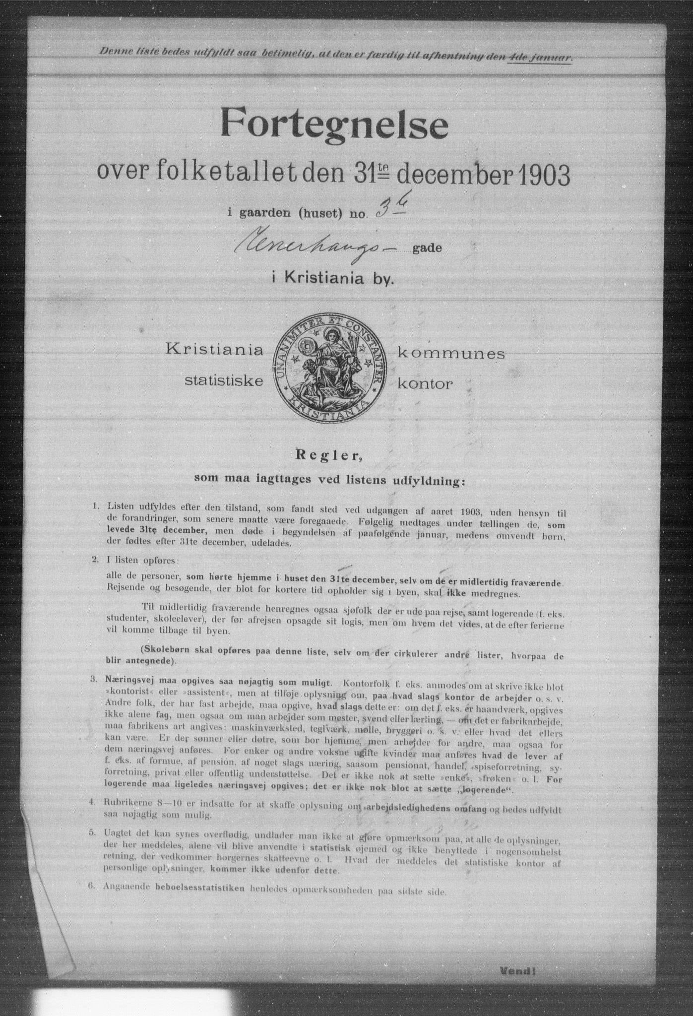 OBA, Kommunal folketelling 31.12.1903 for Kristiania kjøpstad, 1903, s. 4401