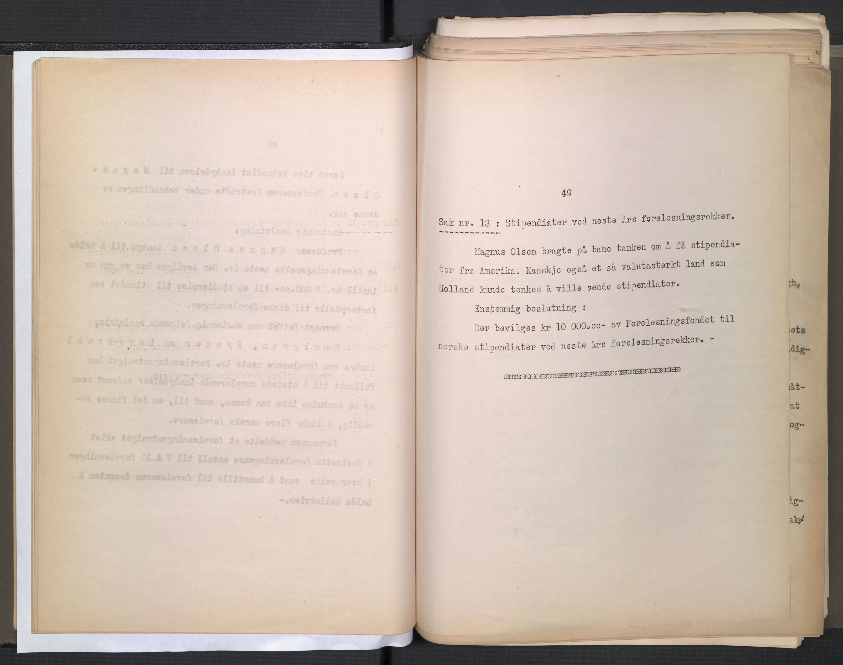 Instituttet for sammenlignende kulturforskning, AV/RA-PA-0424/A/L0005: Styreprotokoll, 1923-1930, s. 49