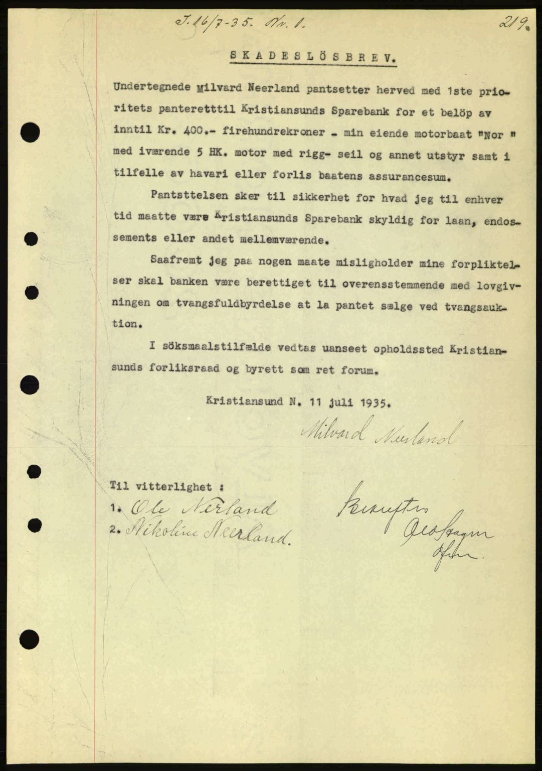 Kristiansund byfogd, SAT/A-4587/A/27: Pantebok nr. 28, 1934-1936, Tingl.dato: 16.07.1935