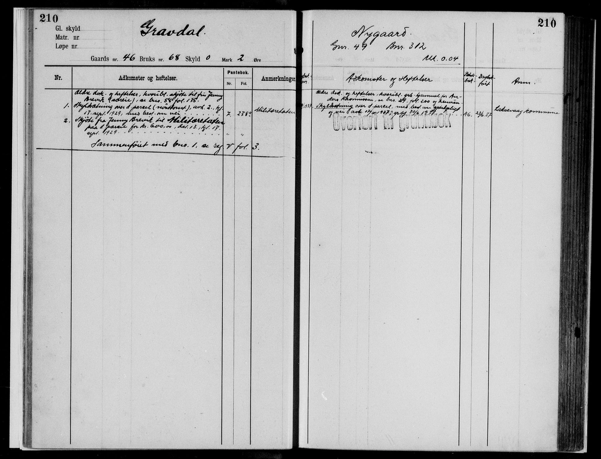 Midhordland sorenskriveri, AV/SAB-A-3001/1/G/Ga/Gab/L0112: Panteregister nr. II.A.b.112, s. 210