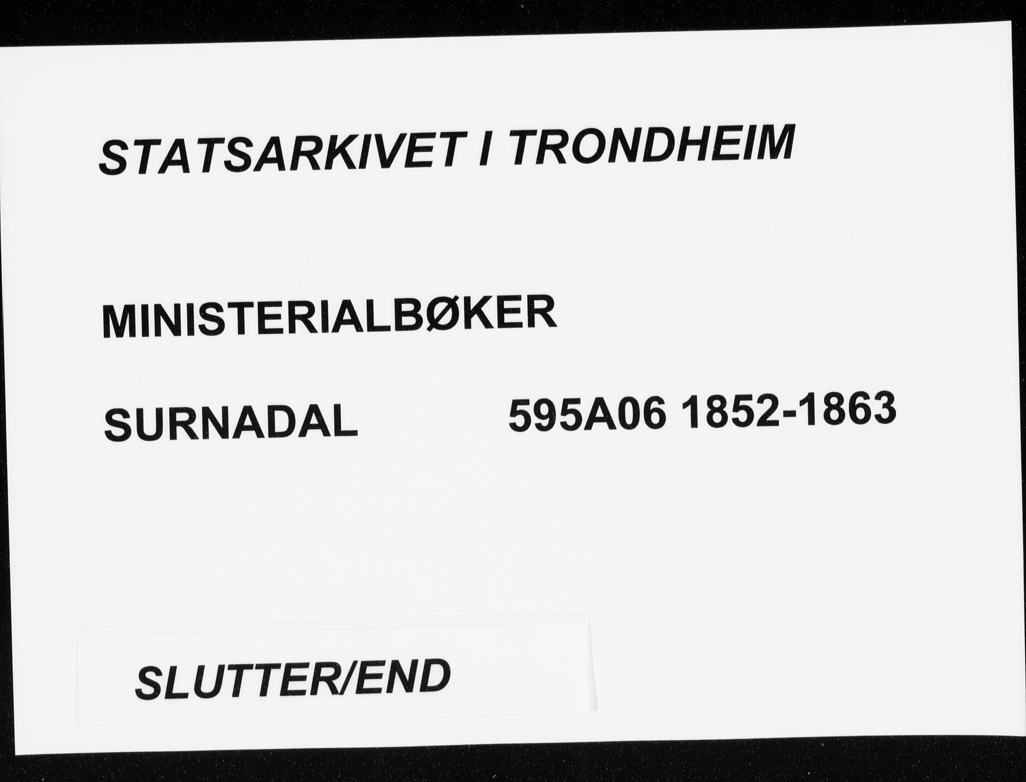 Ministerialprotokoller, klokkerbøker og fødselsregistre - Møre og Romsdal, AV/SAT-A-1454/595/L1044: Ministerialbok nr. 595A06, 1852-1863