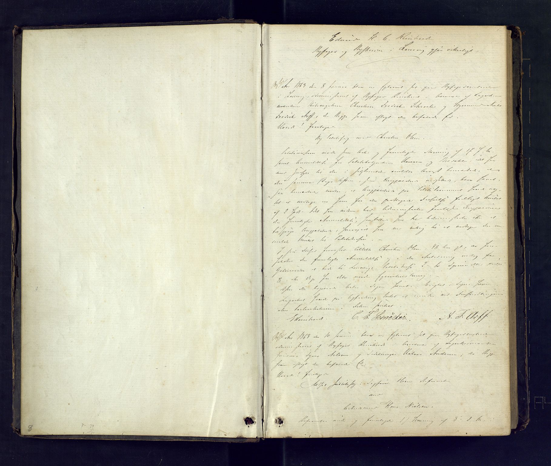 Larvik byfogd, AV/SAKO-A-218/F/Fd/L0005: Ekstrarettsprotokoll., 1863-1874, s. 1