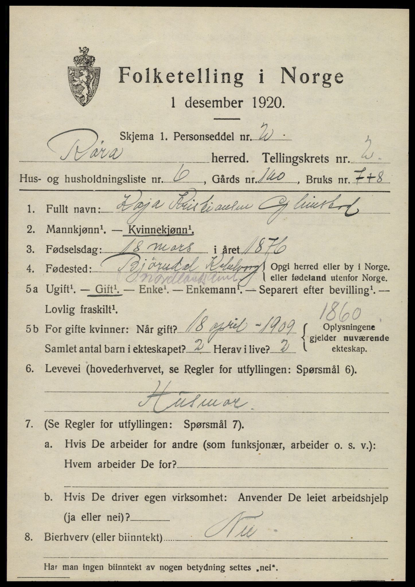 SAT, Folketelling 1920 for 1730 Røra herred, 1920, s. 1565