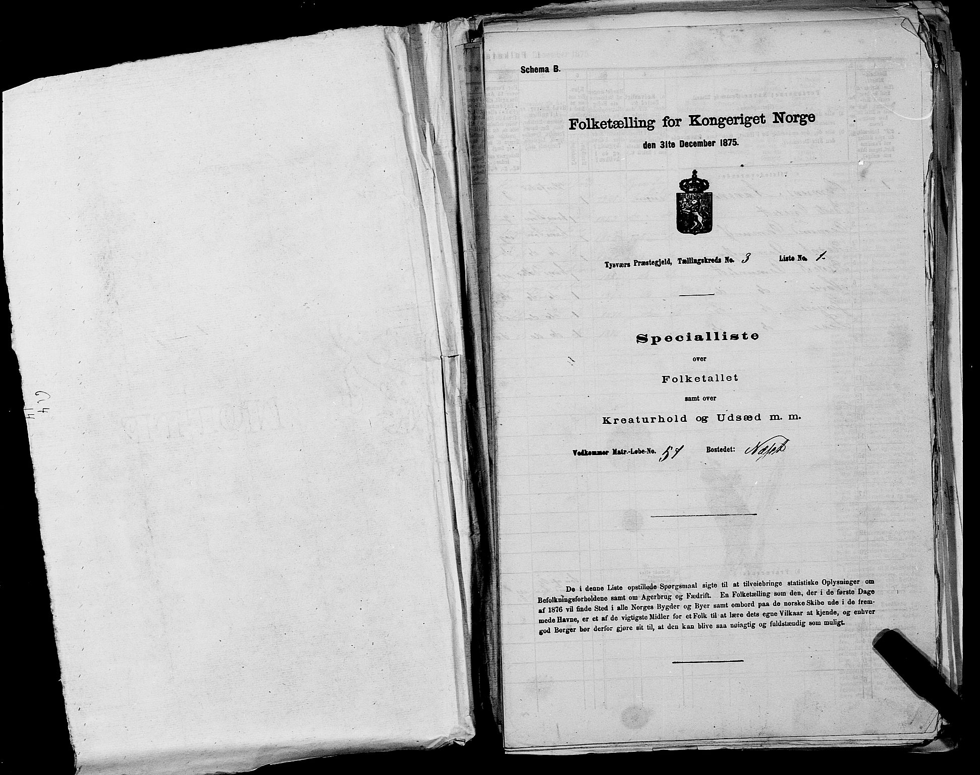 SAST, Folketelling 1875 for 1146P Tysvær prestegjeld, 1875, s. 267