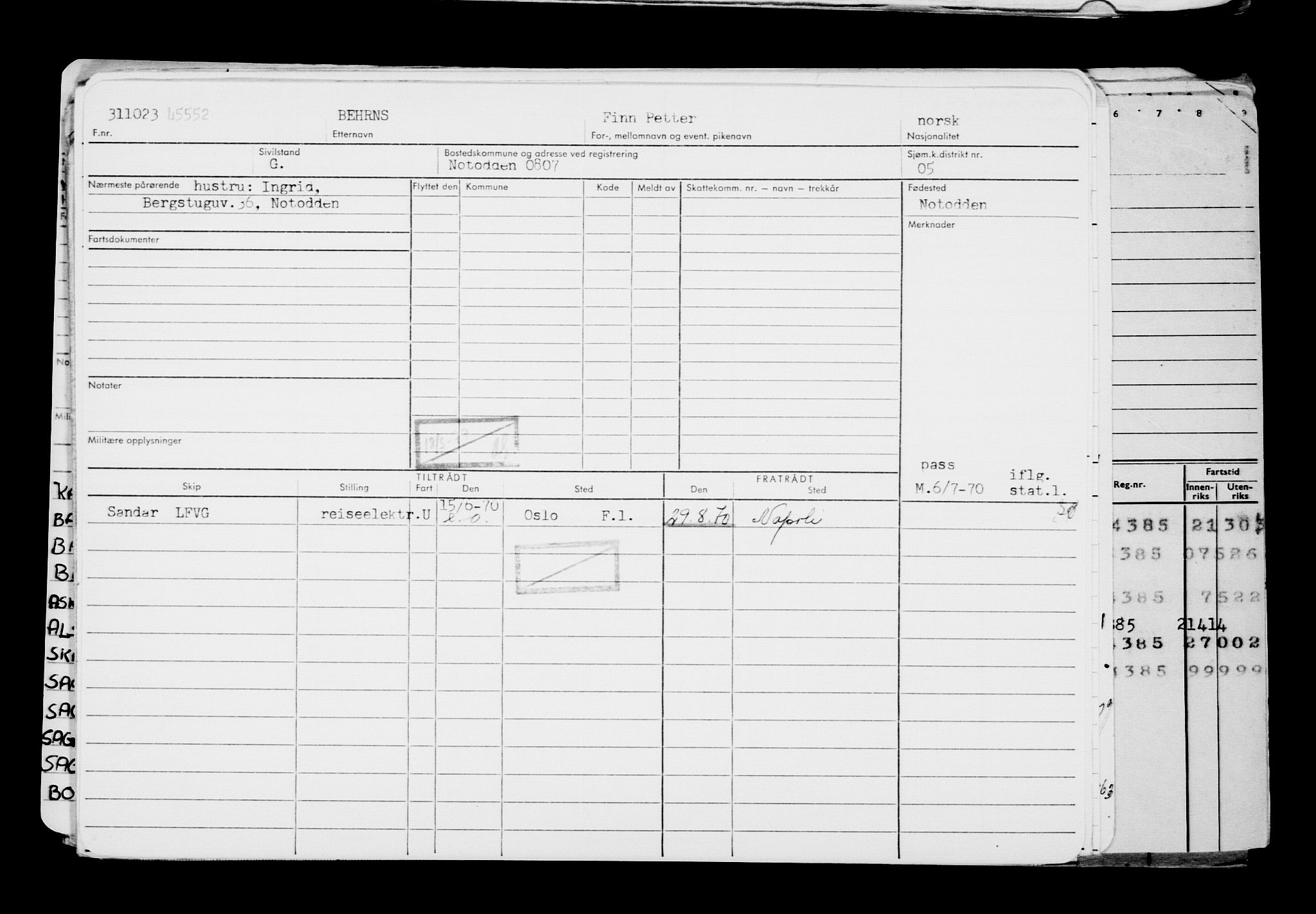 Direktoratet for sjømenn, AV/RA-S-3545/G/Gb/L0224: Hovedkort, 1923, s. 419