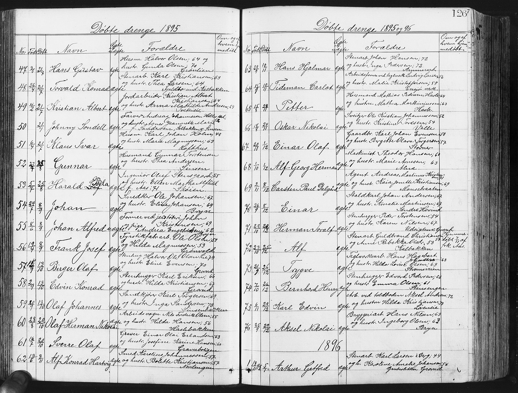 Østre Aker prestekontor Kirkebøker, AV/SAO-A-10840/G/Ga/L0003: Klokkerbok nr. I 3, 1868-1913, s. 126