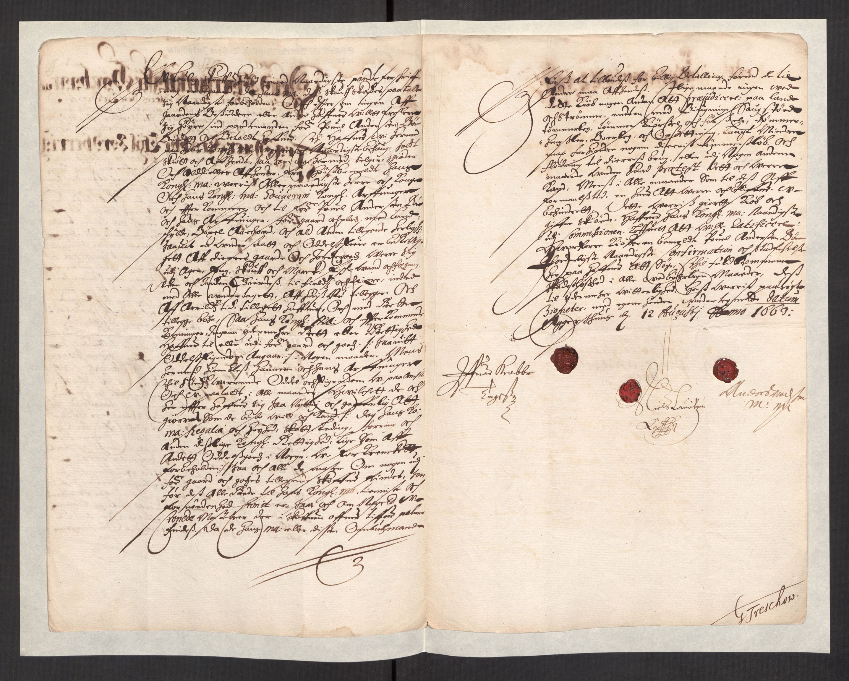 Rentekammeret, Kammerkanselliet, RA/EA-3111/G/Gg/Ggj/Ggja/L0001a: Skjøter utstedt av myndigheter i Norge og senere ombyttet med kongelige konfirmasjonsskjøter, 1663-1669, s. 398