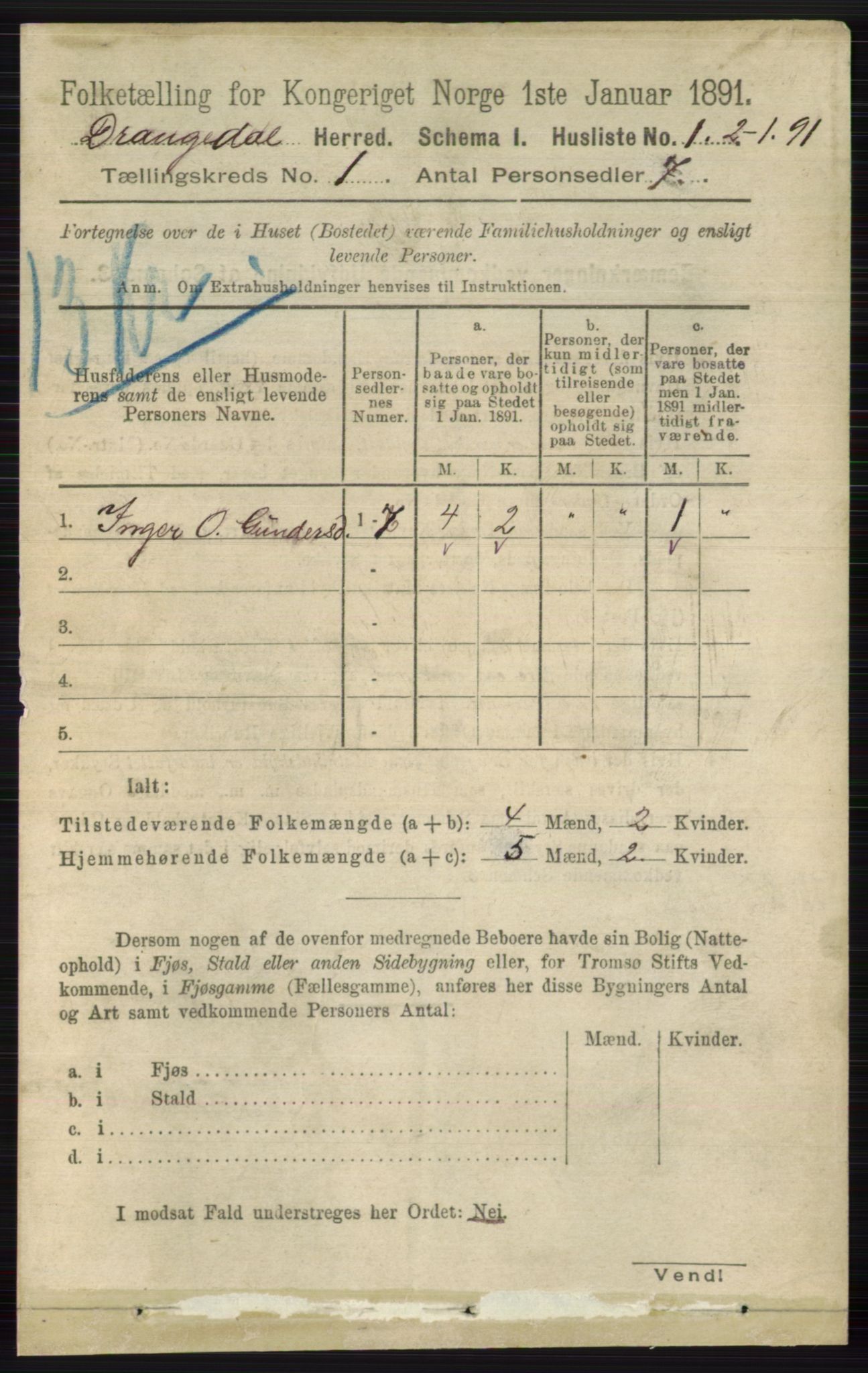 RA, Folketelling 1891 for 0817 Drangedal herred, 1891, s. 32