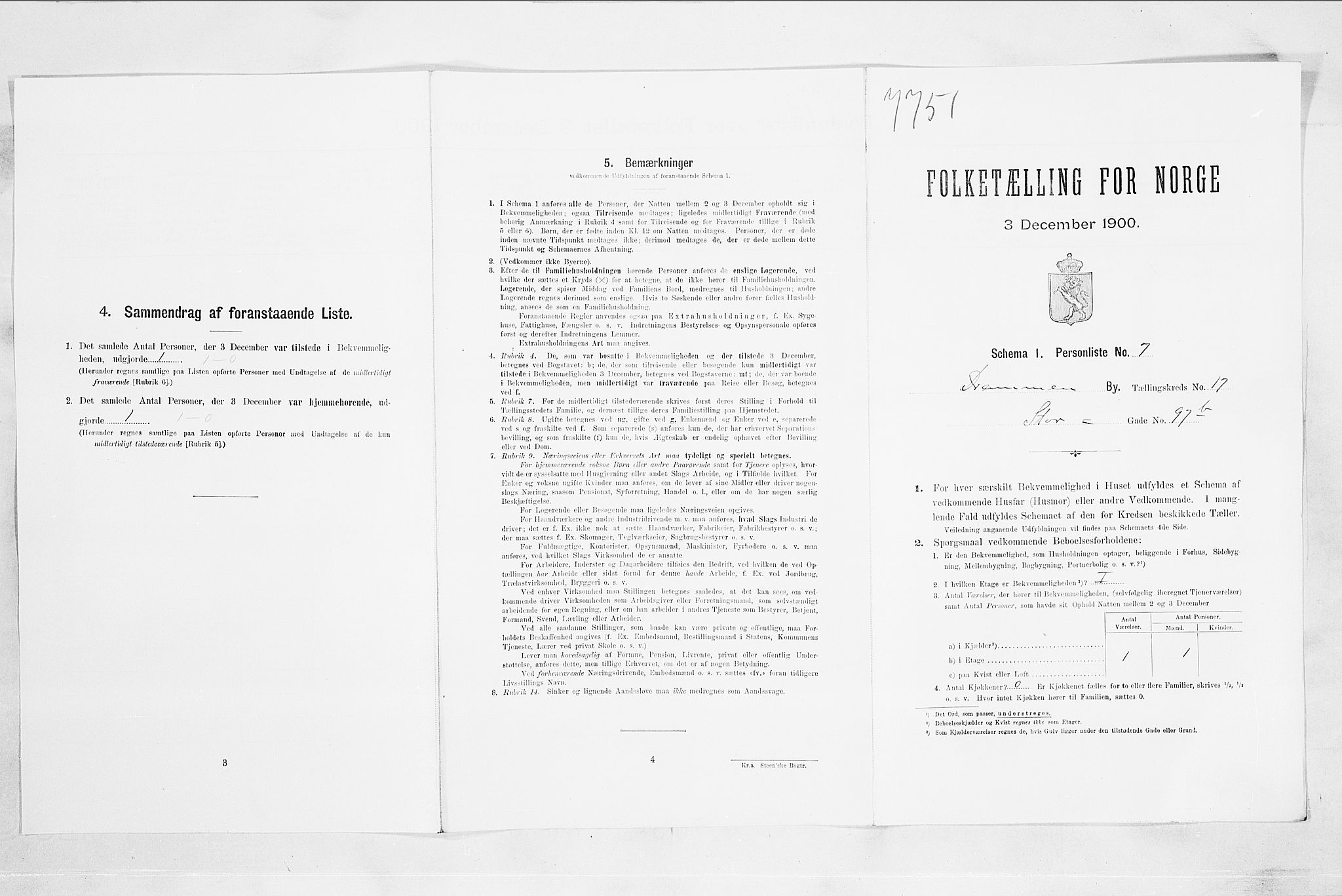 RA, Folketelling 1900 for 0602 Drammen kjøpstad, 1900, s. 3134