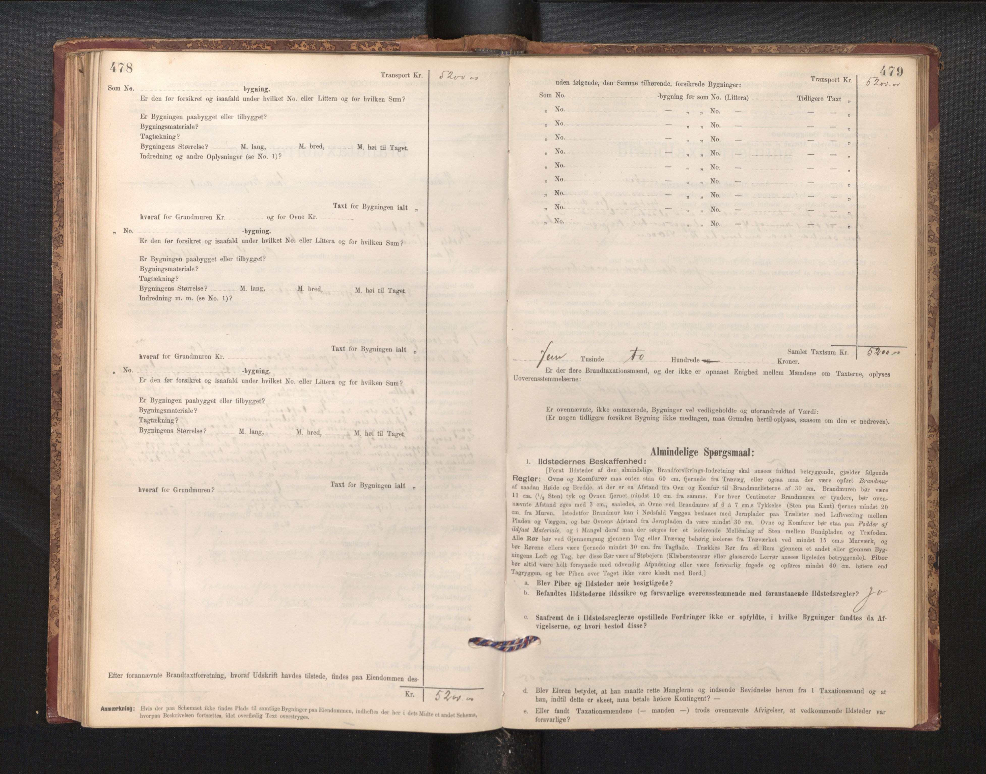 Lensmannen i Haus, SAB/A-32701/0012/L0006: Branntakstprotokoll, skjematakst, 1895-1941, s. 478-479