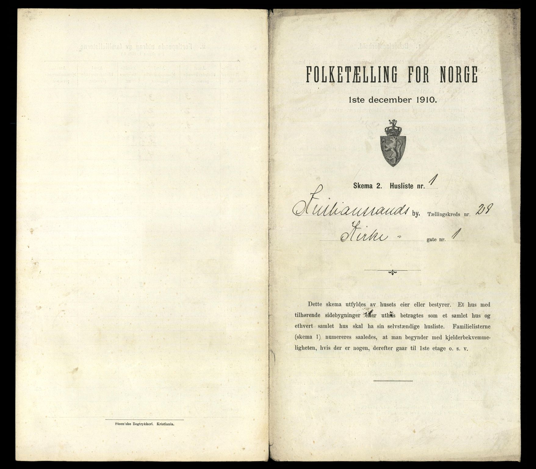 RA, Folketelling 1910 for 1001 Kristiansand kjøpstad, 1910, s. 7292