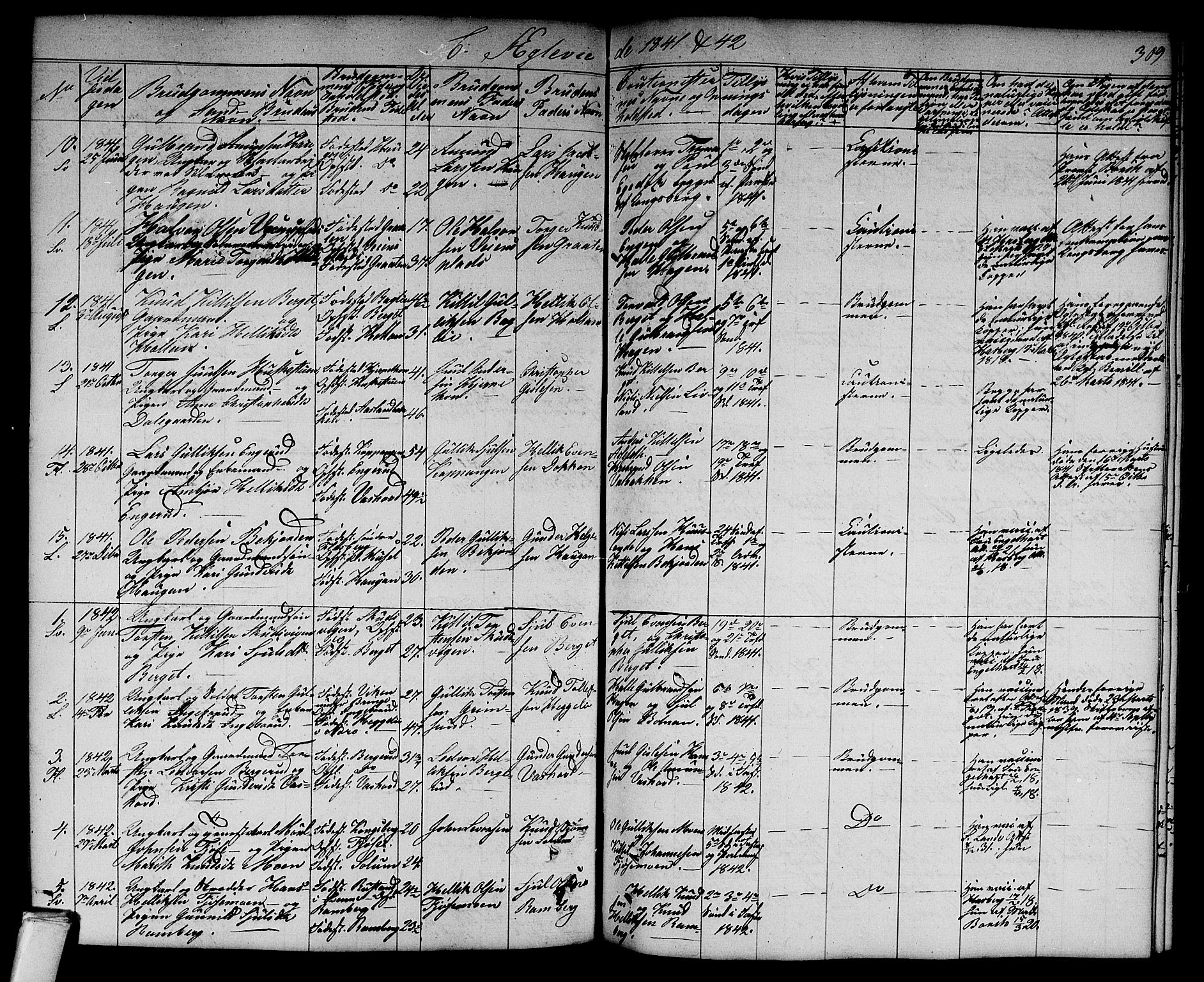Flesberg kirkebøker, SAKO/A-18/G/Ga/L0002: Klokkerbok nr. I 2, 1834-1860, s. 309