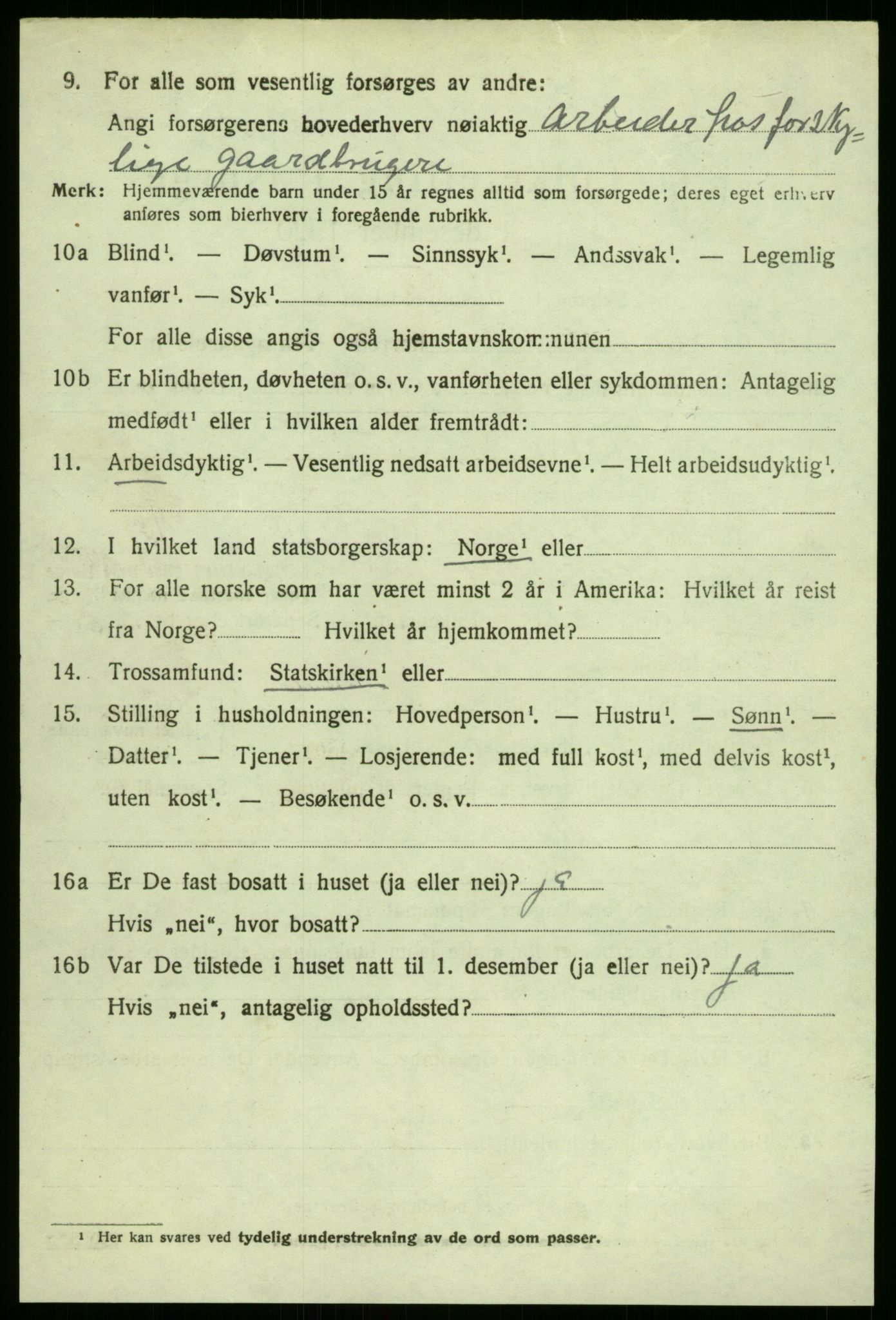 SAB, Folketelling 1920 for 1421 Aurland herred, 1920, s. 3857