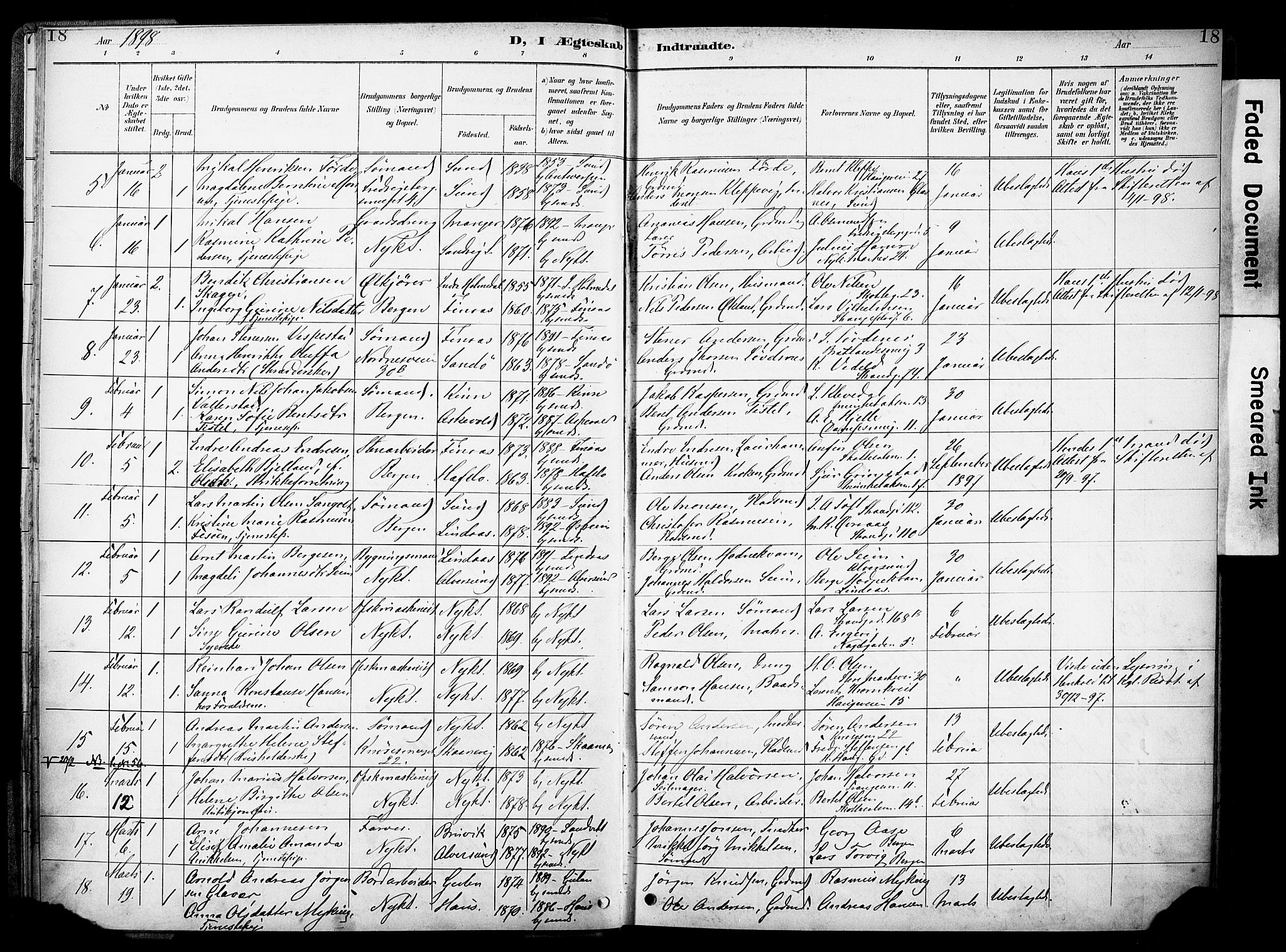 Nykirken Sokneprestembete, AV/SAB-A-77101/H/Haa/L0034: Ministerialbok nr. D 4, 1896-1905, s. 18