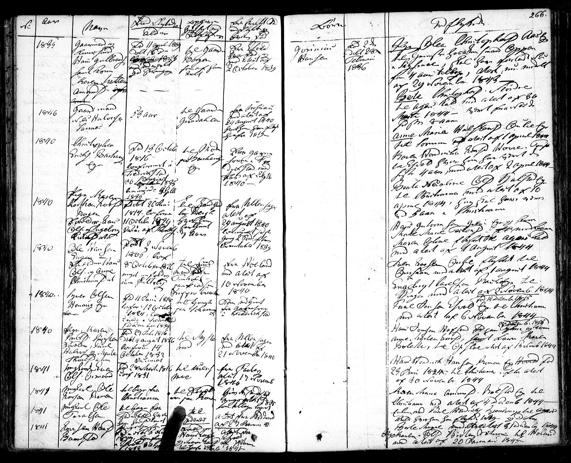 Nes prestekontor Kirkebøker, AV/SAO-A-10410/F/Fa/L0006: Ministerialbok nr. I 6, 1833-1845, s. 266