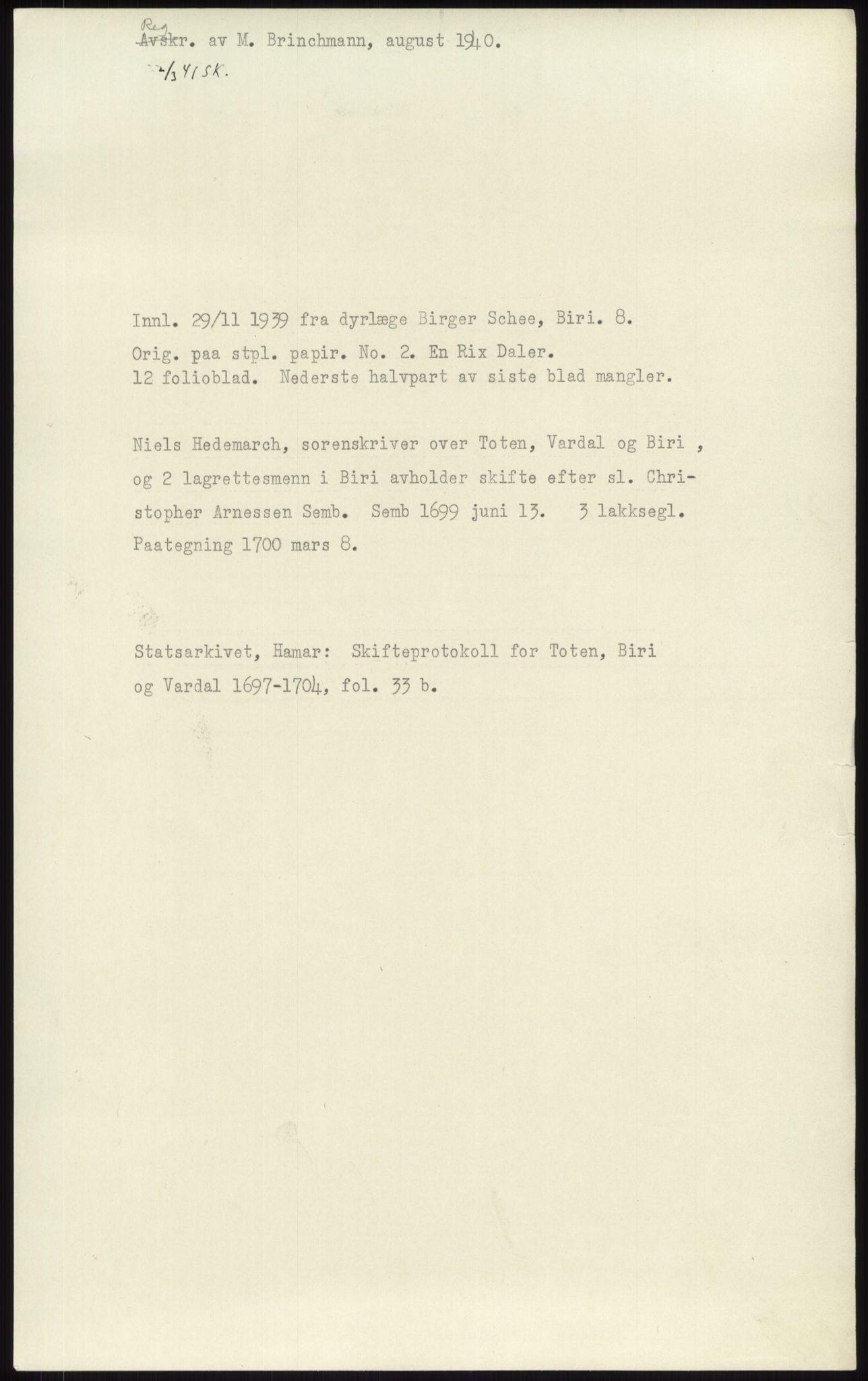 Samlinger til kildeutgivelse, Diplomavskriftsamlingen, AV/RA-EA-4053/H/Ha, s. 3455