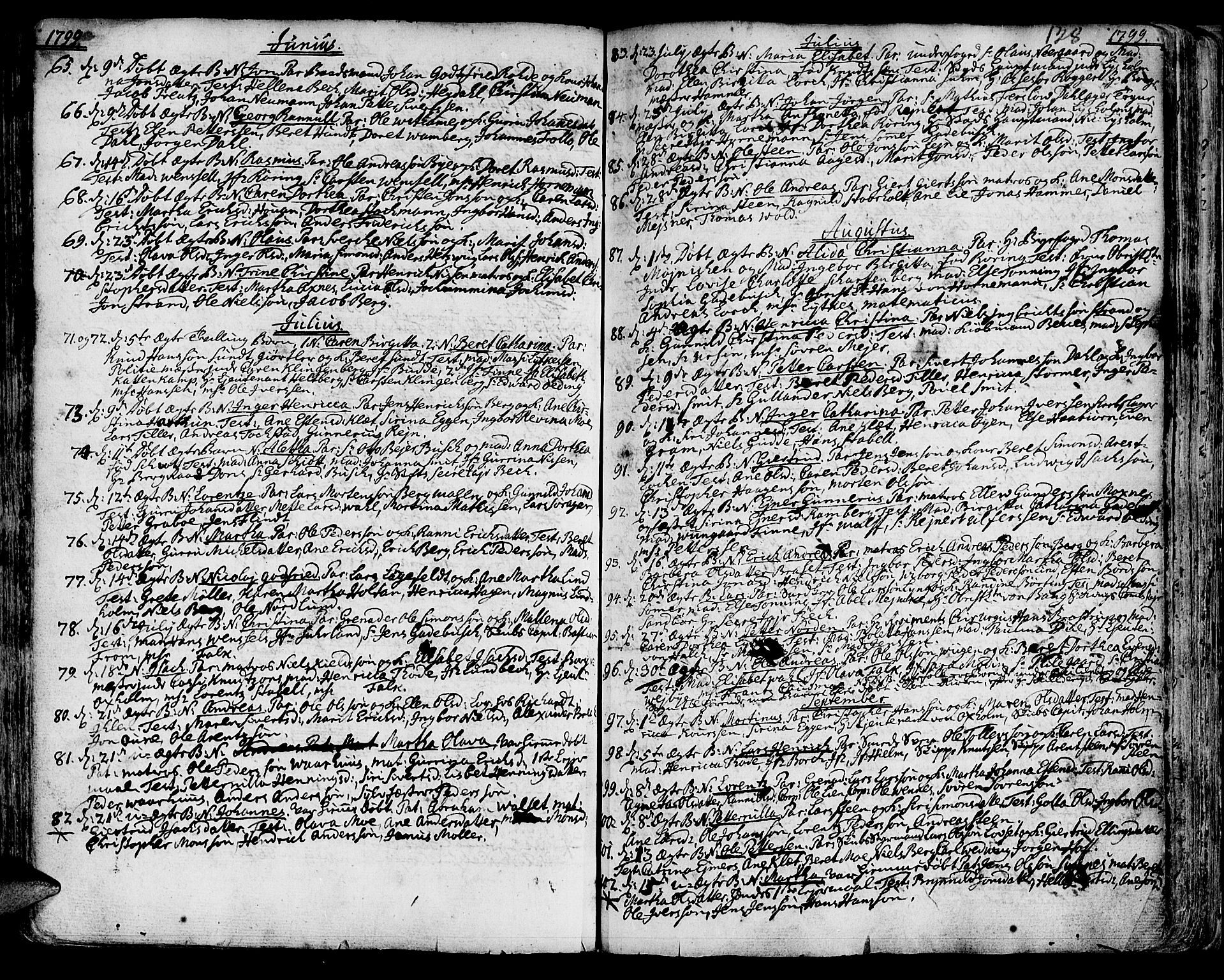 Ministerialprotokoller, klokkerbøker og fødselsregistre - Sør-Trøndelag, SAT/A-1456/601/L0039: Ministerialbok nr. 601A07, 1770-1819, s. 128
