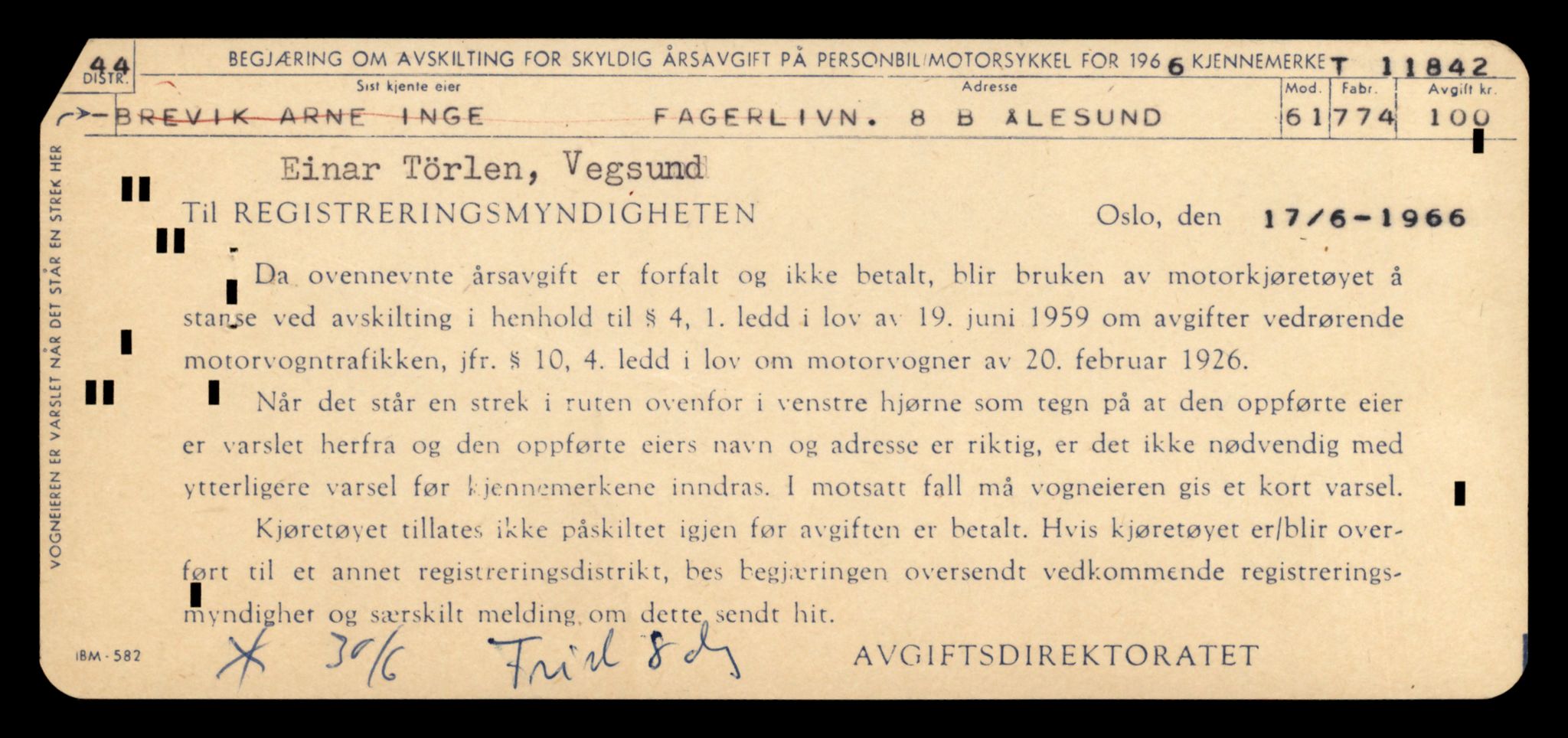 Møre og Romsdal vegkontor - Ålesund trafikkstasjon, AV/SAT-A-4099/F/Fe/L0031: Registreringskort for kjøretøy T 11800 - T 11996, 1927-1998, s. 765