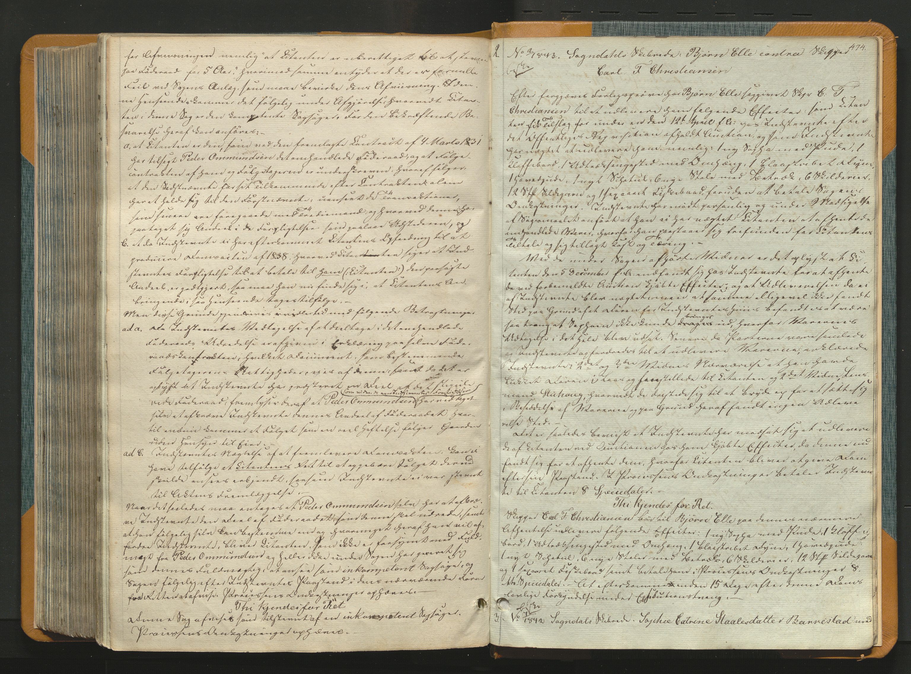Jæren og Dalane sorenskriveri, AV/SAST-A-100306/3/30/30BAA/L0003: Tingbok for Dalane, 1837-1843, s. 473b-474a