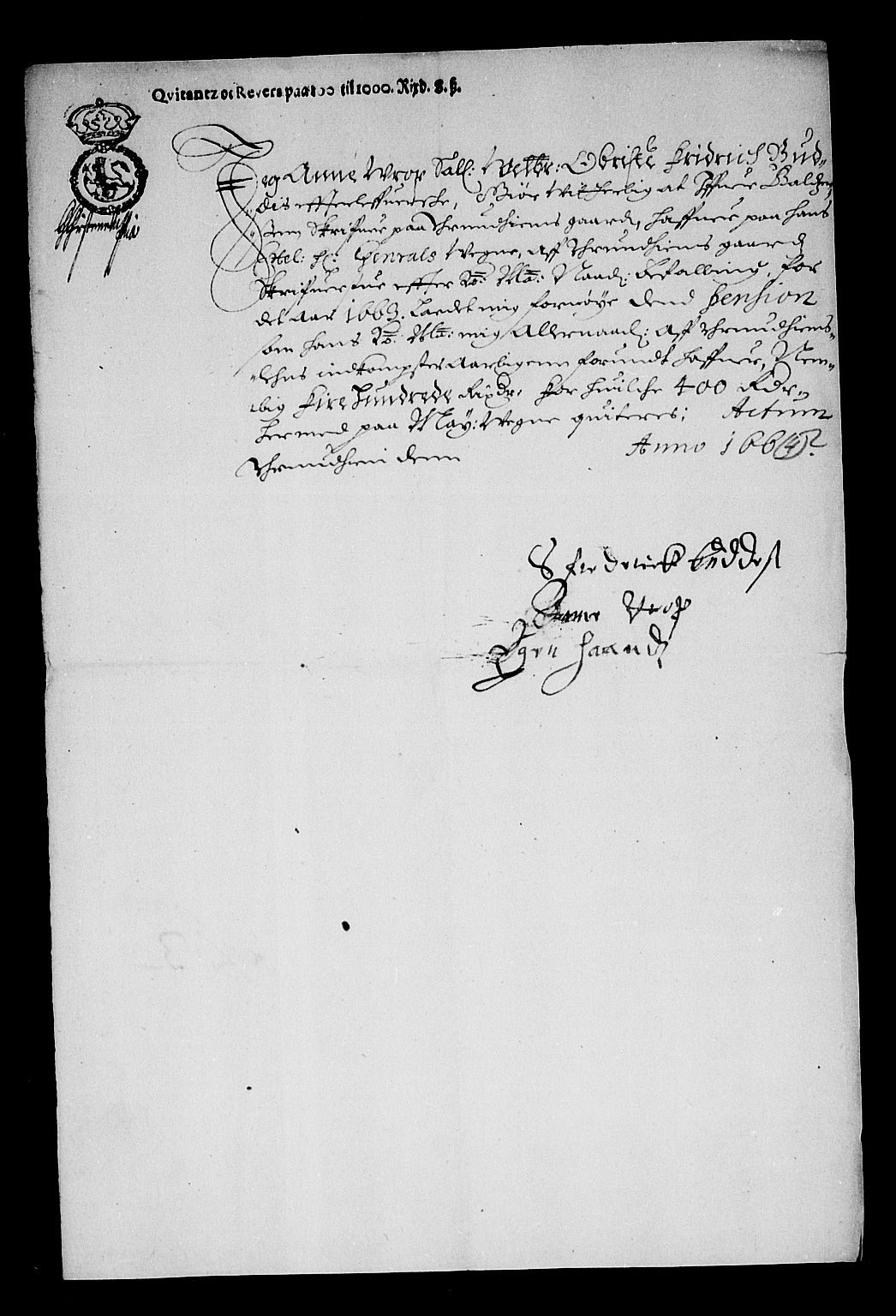 Rentekammeret inntil 1814, Reviderte regnskaper, Stiftamtstueregnskaper, Trondheim stiftamt og Nordland amt, RA/EA-6044/R/Rd/L0007: Trondheim stiftamt, 1663