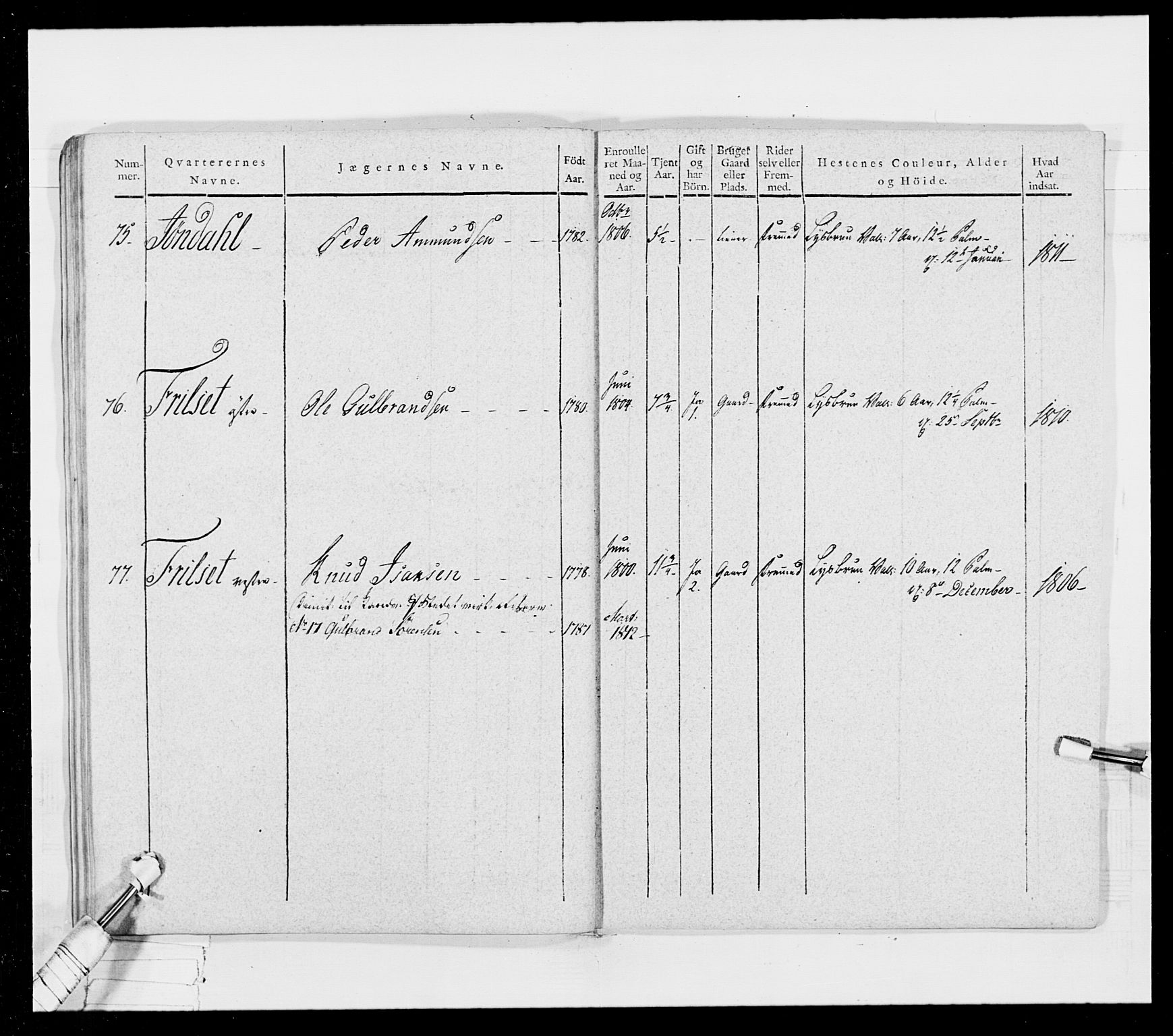 Generalitets- og kommissariatskollegiet, Det kongelige norske kommissariatskollegium, AV/RA-EA-5420/E/Eh/L0024: Norske jegerkorps, 1810-1812, s. 572