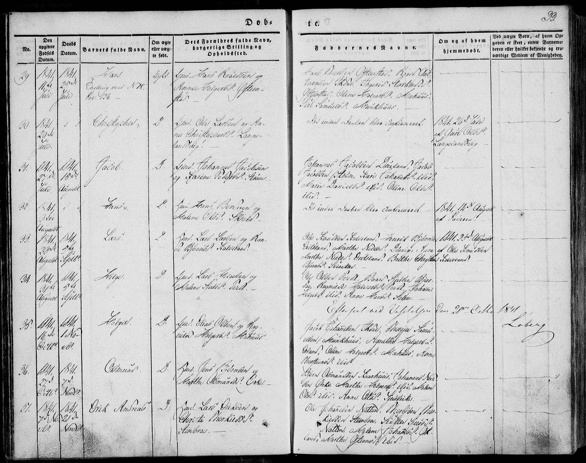 Skjold sokneprestkontor, AV/SAST-A-101847/H/Ha/Haa/L0006: Ministerialbok nr. A 6.1, 1835-1858, s. 33