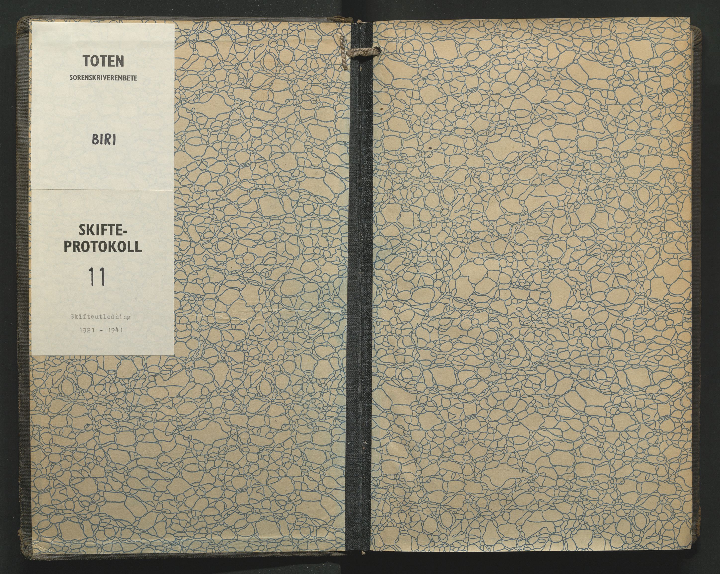 Toten tingrett, SAH/TING-006/J/Jb/L0011: Skifteutlodningsprotokoll - Biri, 1921-1941