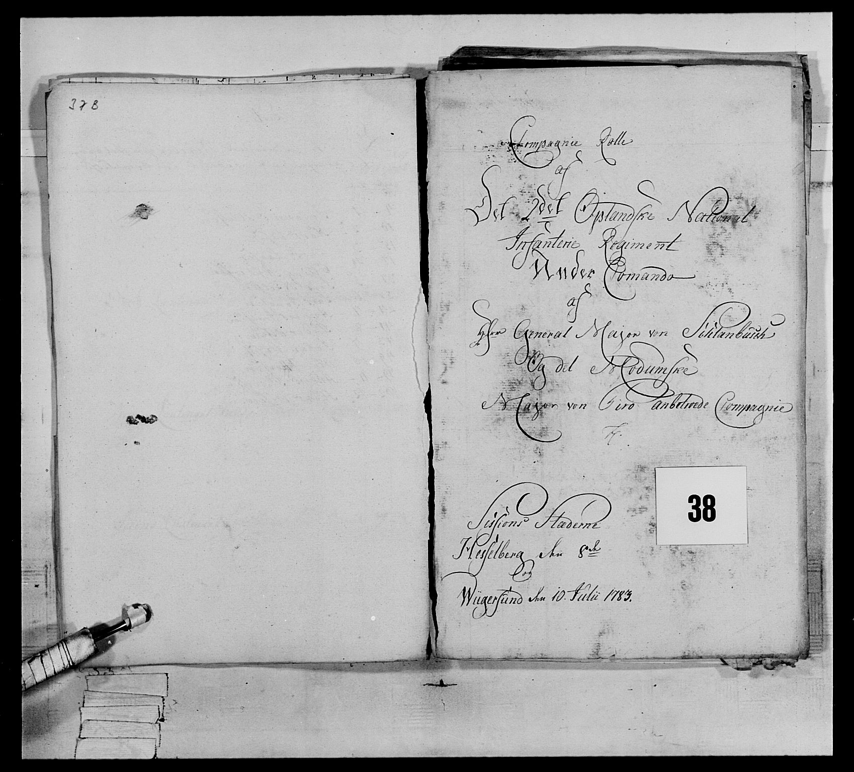 Generalitets- og kommissariatskollegiet, Det kongelige norske kommissariatskollegium, AV/RA-EA-5420/E/Eh/L0064: 2. Opplandske nasjonale infanteriregiment, 1774-1784, s. 589