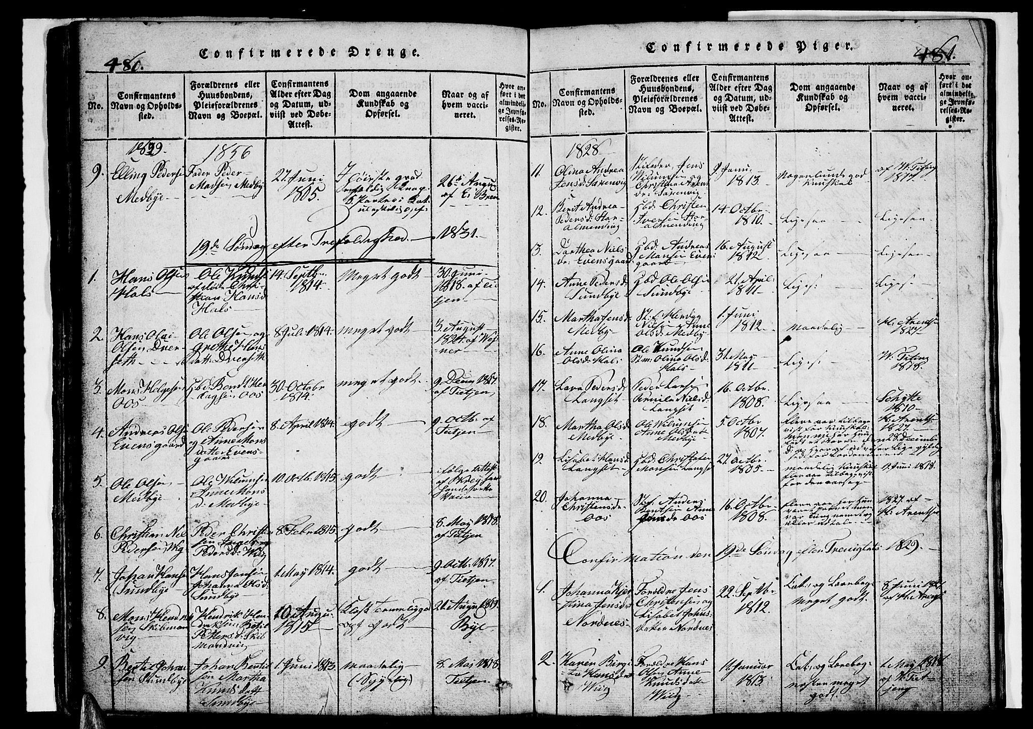 Ministerialprotokoller, klokkerbøker og fødselsregistre - Nordland, SAT/A-1459/847/L0676: Klokkerbok nr. 847C04, 1821-1853, s. 480-481
