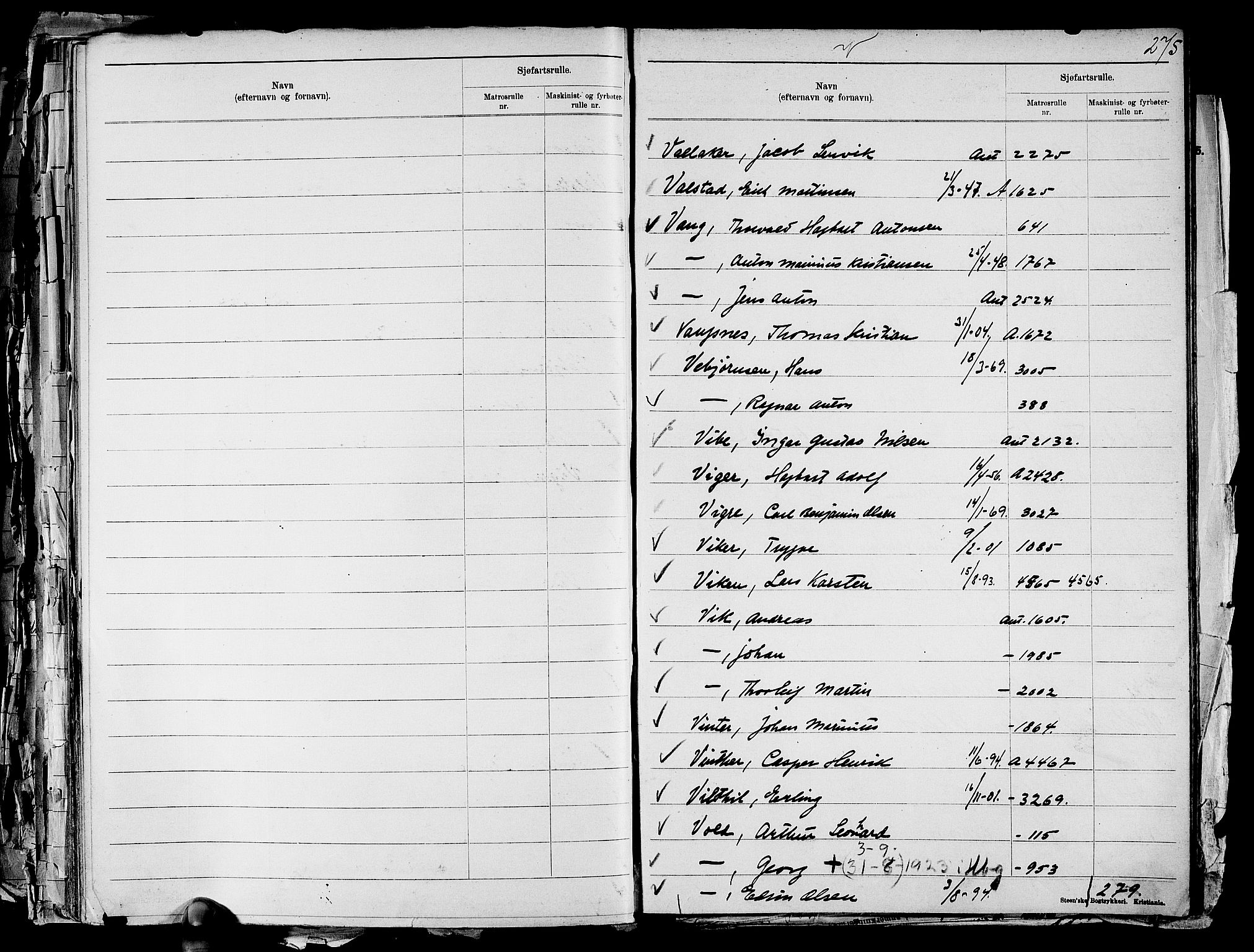 Drammen innrulleringsdistrikt, SAKO/A-781/G/Ga/L0001: Navneregister til rullene, 1860-1948, s. 299