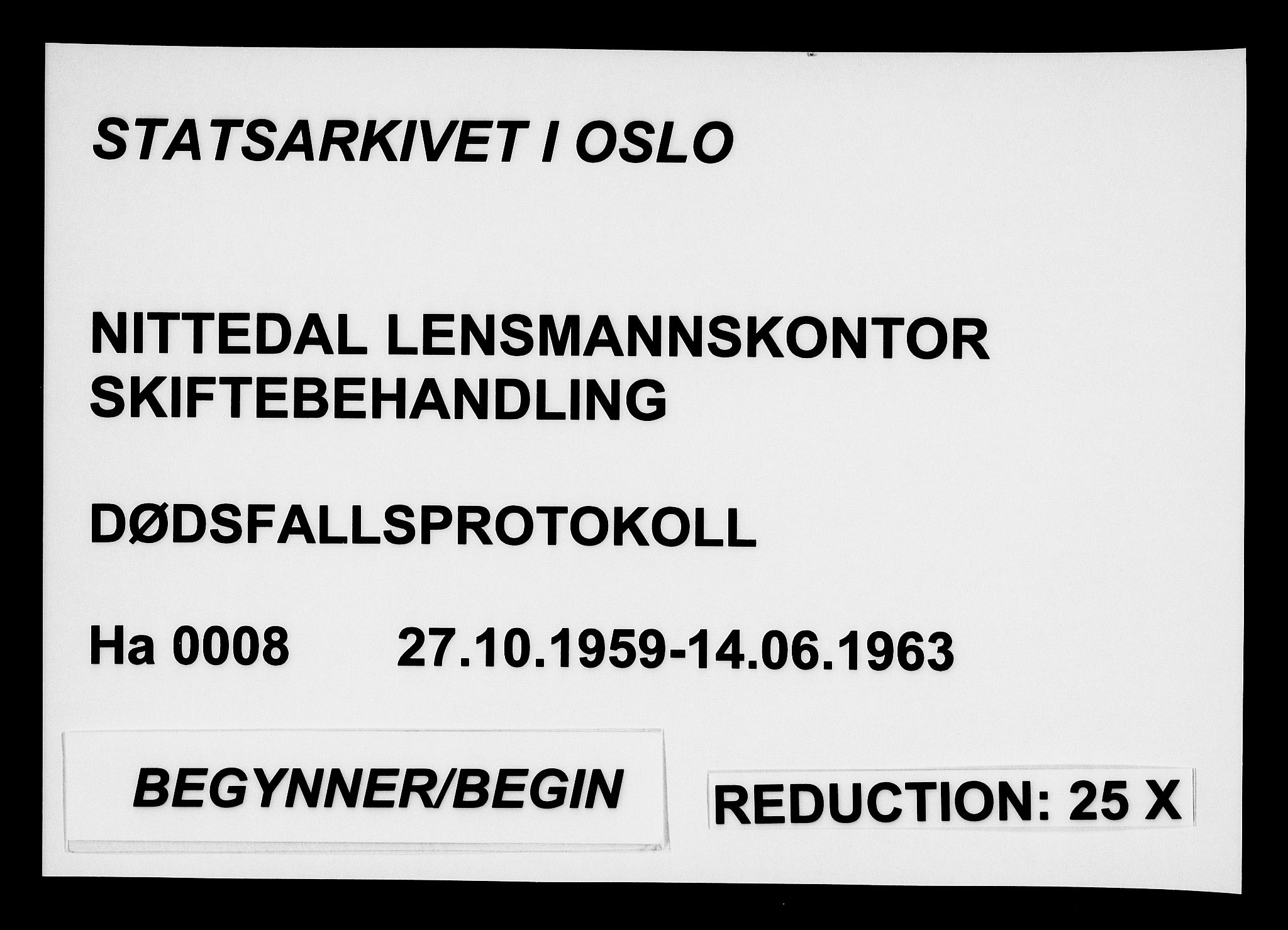 Nittedal lensmannskontor, AV/SAO-A-10454/H/Ha/L0008: Dødsfallsprotokoll, 1959-1963