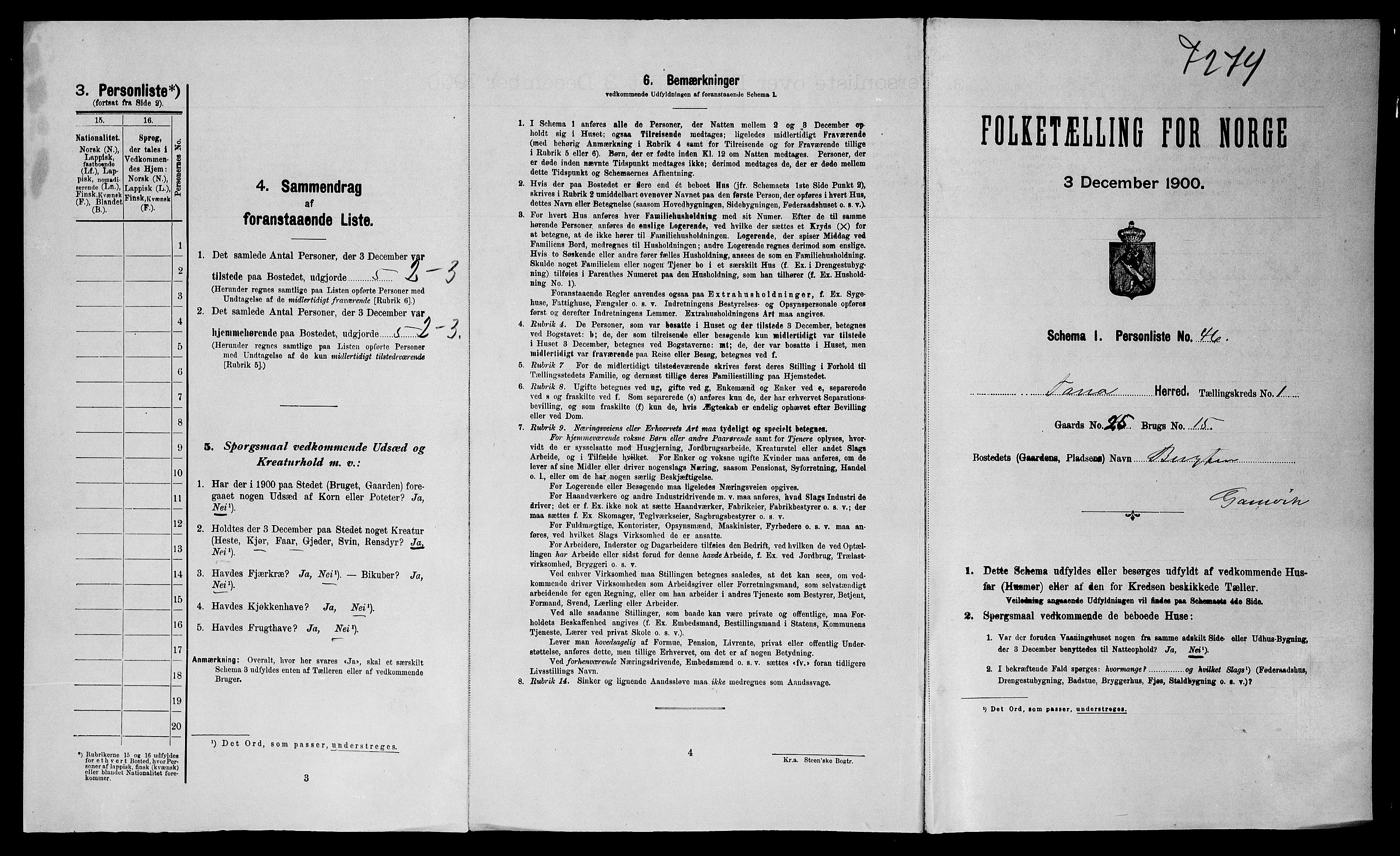 SATØ, Folketelling 1900 for 2025 Tana herred, 1900, s. 110