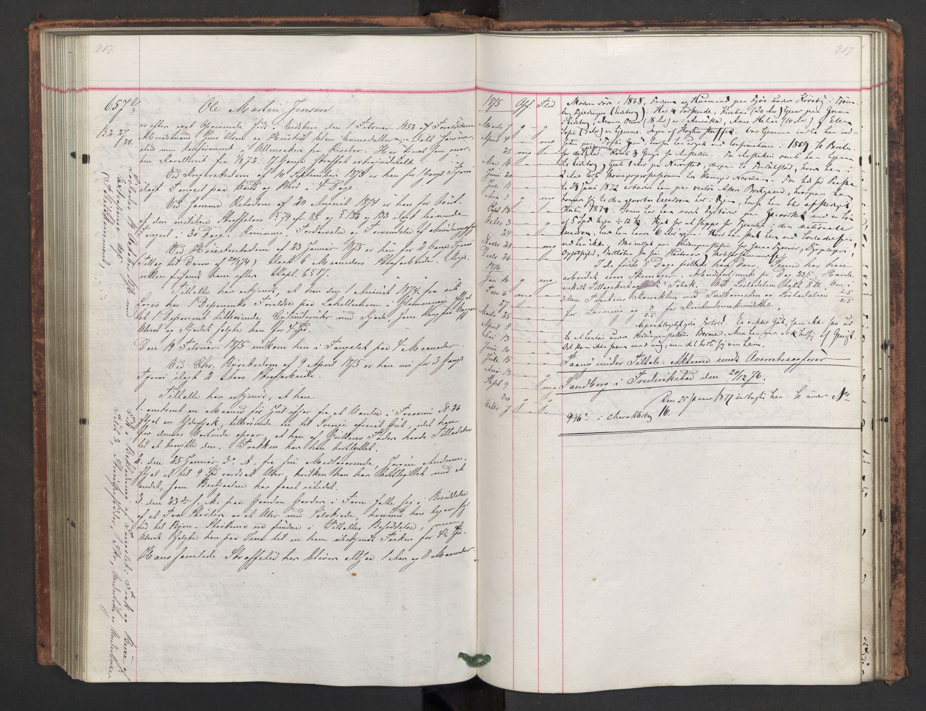 Botsfengslet, AV/RA-S-1539/D/Db/Dbb/L0015: 438e - 727e, 1873-1875, s. 217