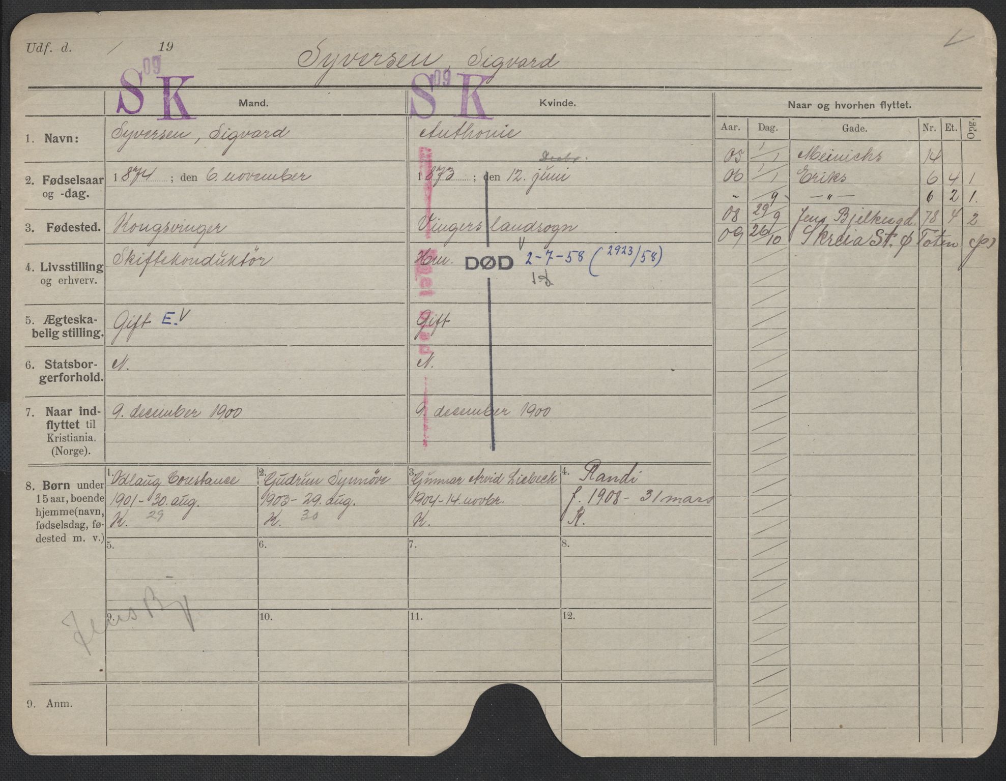 Oslo folkeregister, Registerkort, SAO/A-11715/F/Fa/Fac/L0010: Menn, 1906-1914, s. 1077a
