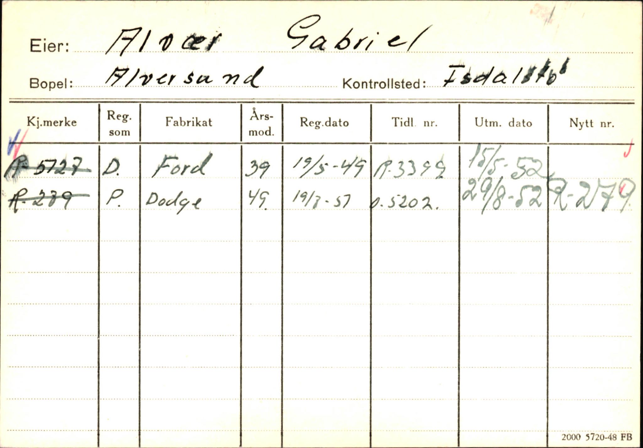 Statens vegvesen, Hordaland vegkontor, AV/SAB-A-5201/2/Ha/L0001: R-eierkort A, 1920-1971, s. 629