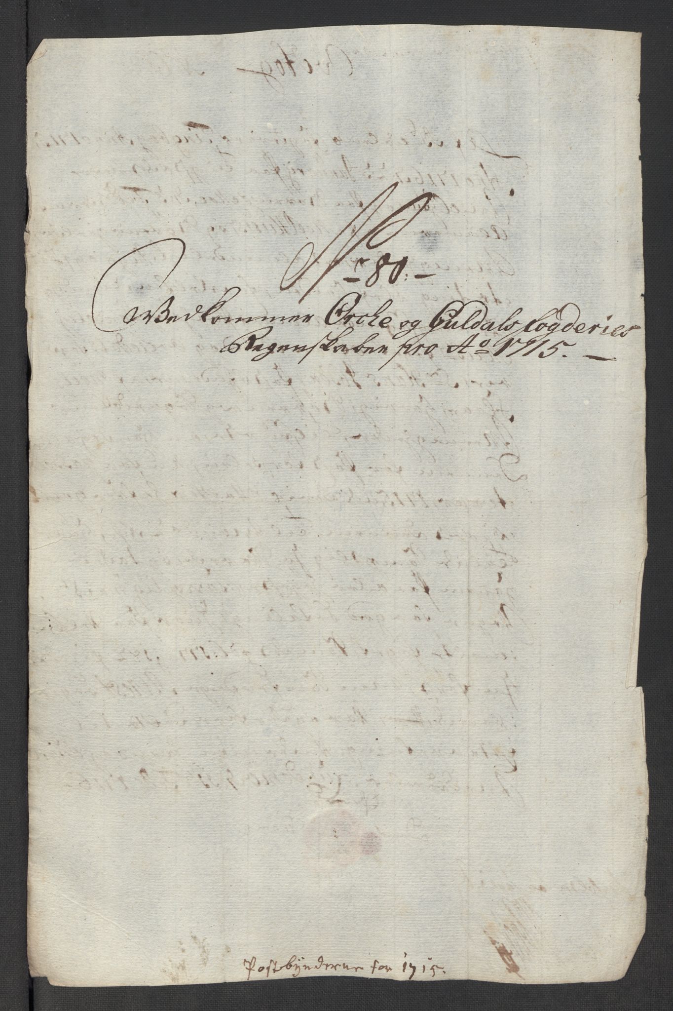 Rentekammeret inntil 1814, Reviderte regnskaper, Fogderegnskap, AV/RA-EA-4092/R60/L3966: Fogderegnskap Orkdal og Gauldal, 1715, s. 520