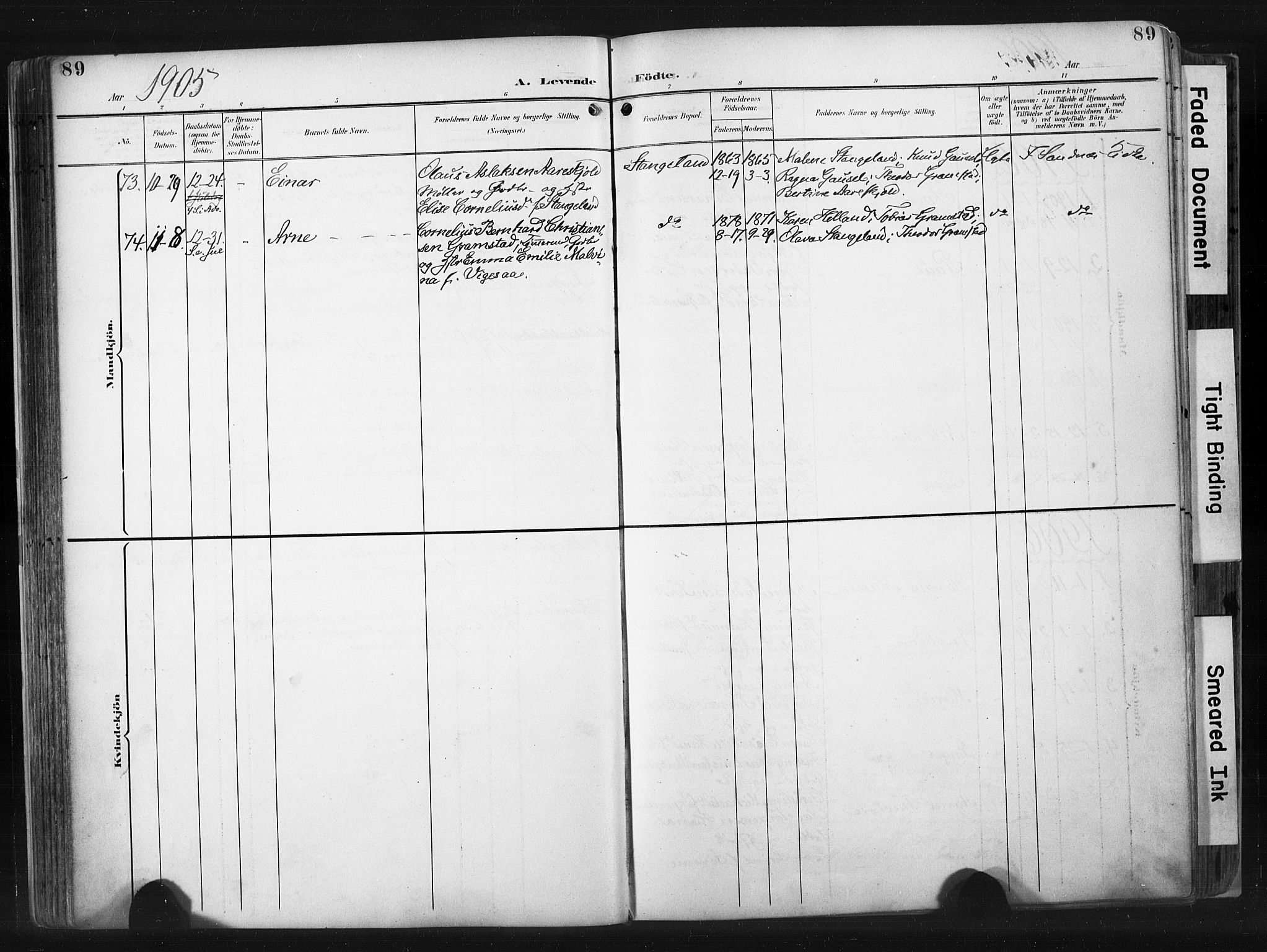 Høyland sokneprestkontor, AV/SAST-A-101799/001/30BA/L0015: Ministerialbok nr. A 14, 1899-1911, s. 89
