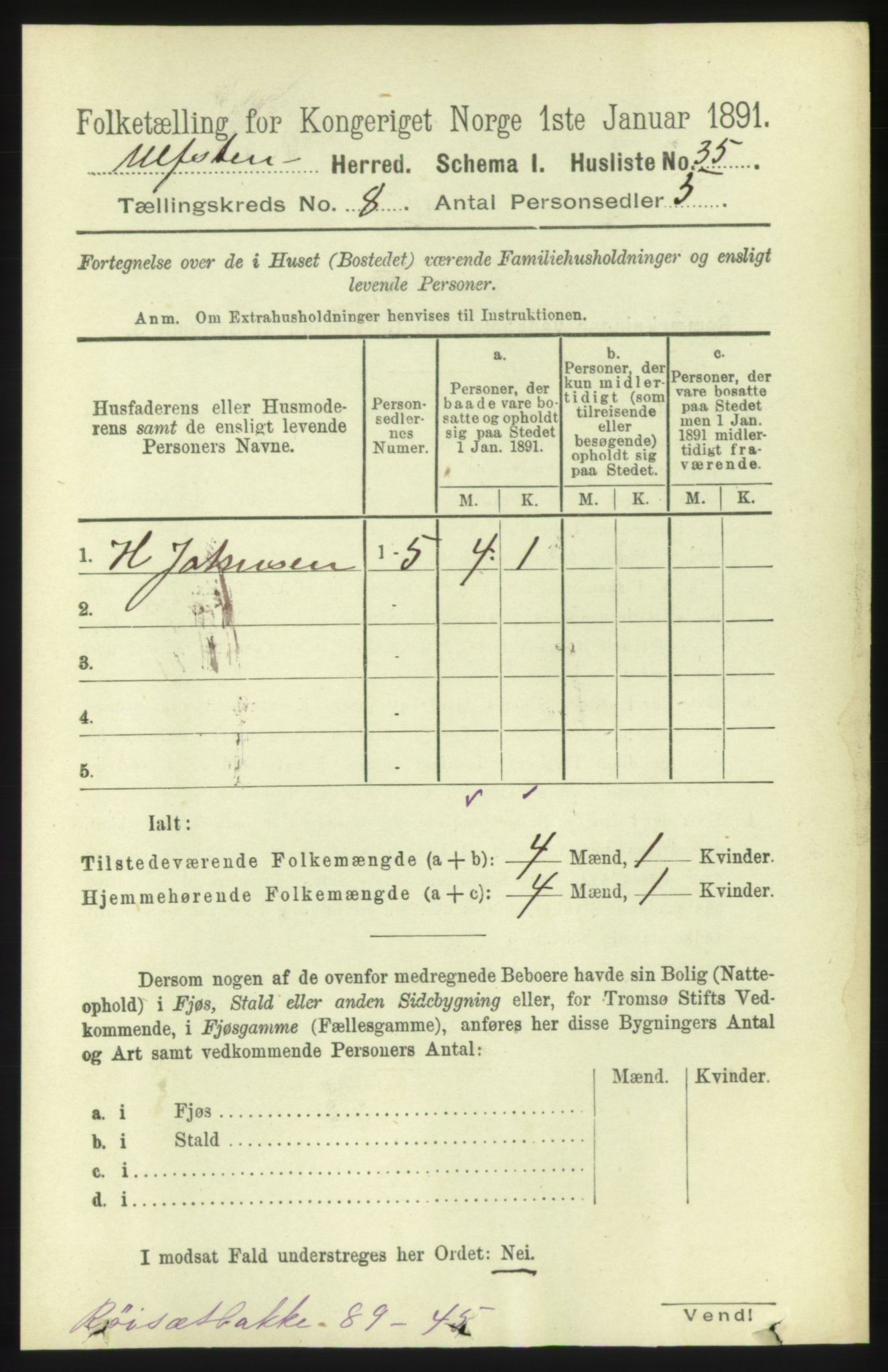 RA, Folketelling 1891 for 1516 Ulstein herred, 1891, s. 2554