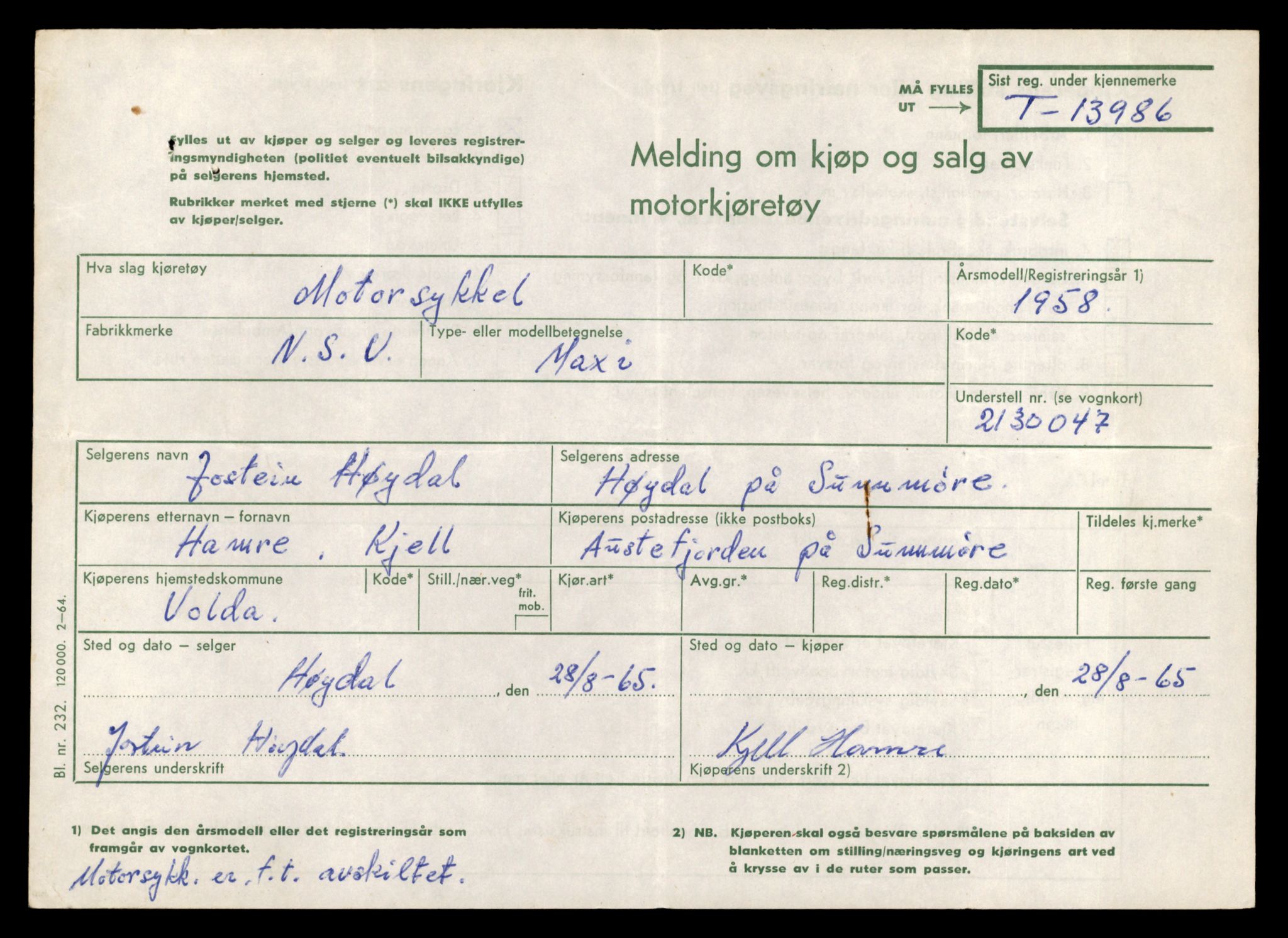 Møre og Romsdal vegkontor - Ålesund trafikkstasjon, SAT/A-4099/F/Fe/L0042: Registreringskort for kjøretøy T 13906 - T 14079, 1927-1998, s. 1165