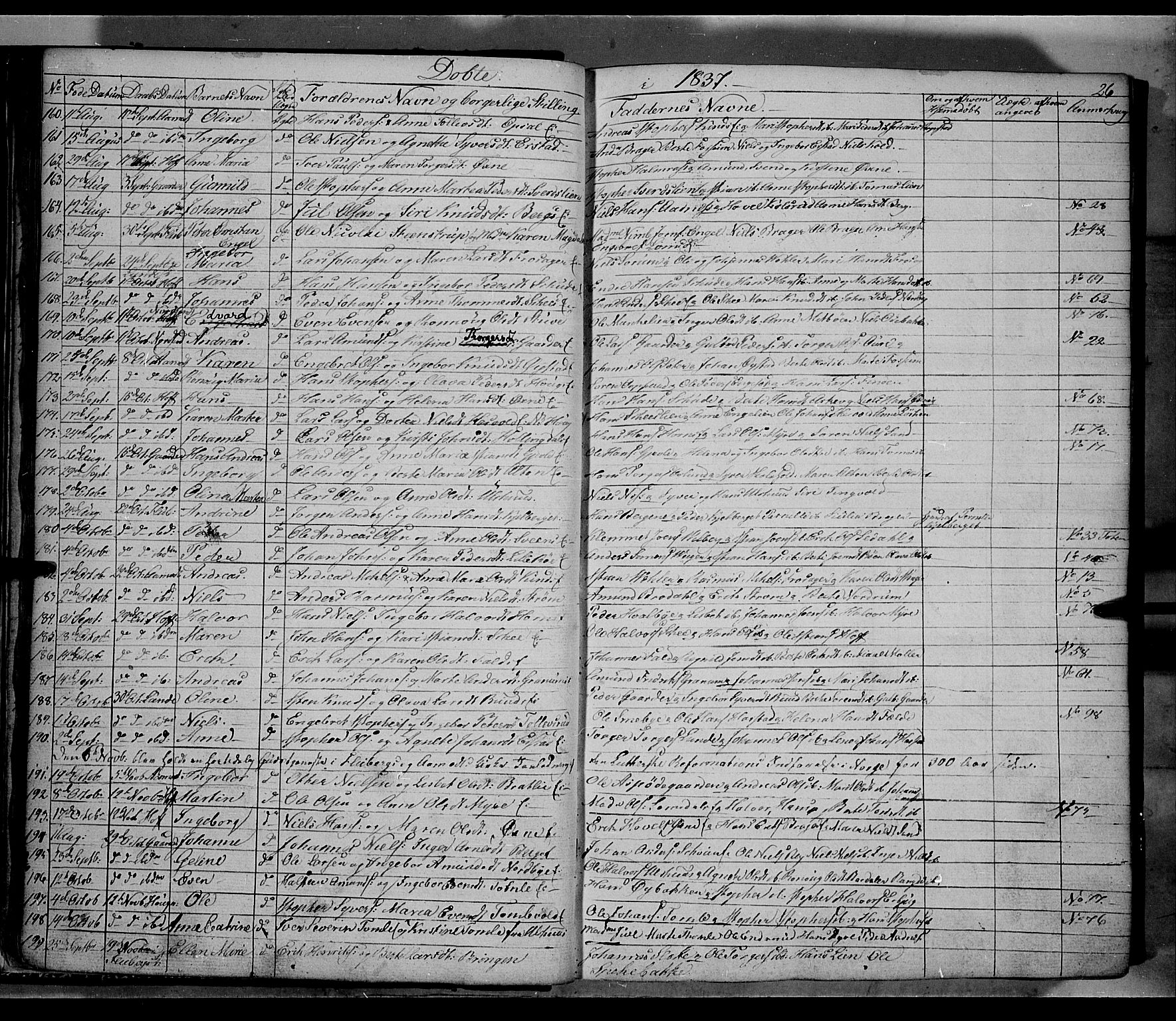Land prestekontor, AV/SAH-PREST-120/H/Ha/Hab/L0002: Klokkerbok nr. 2, 1833-1849, s. 26