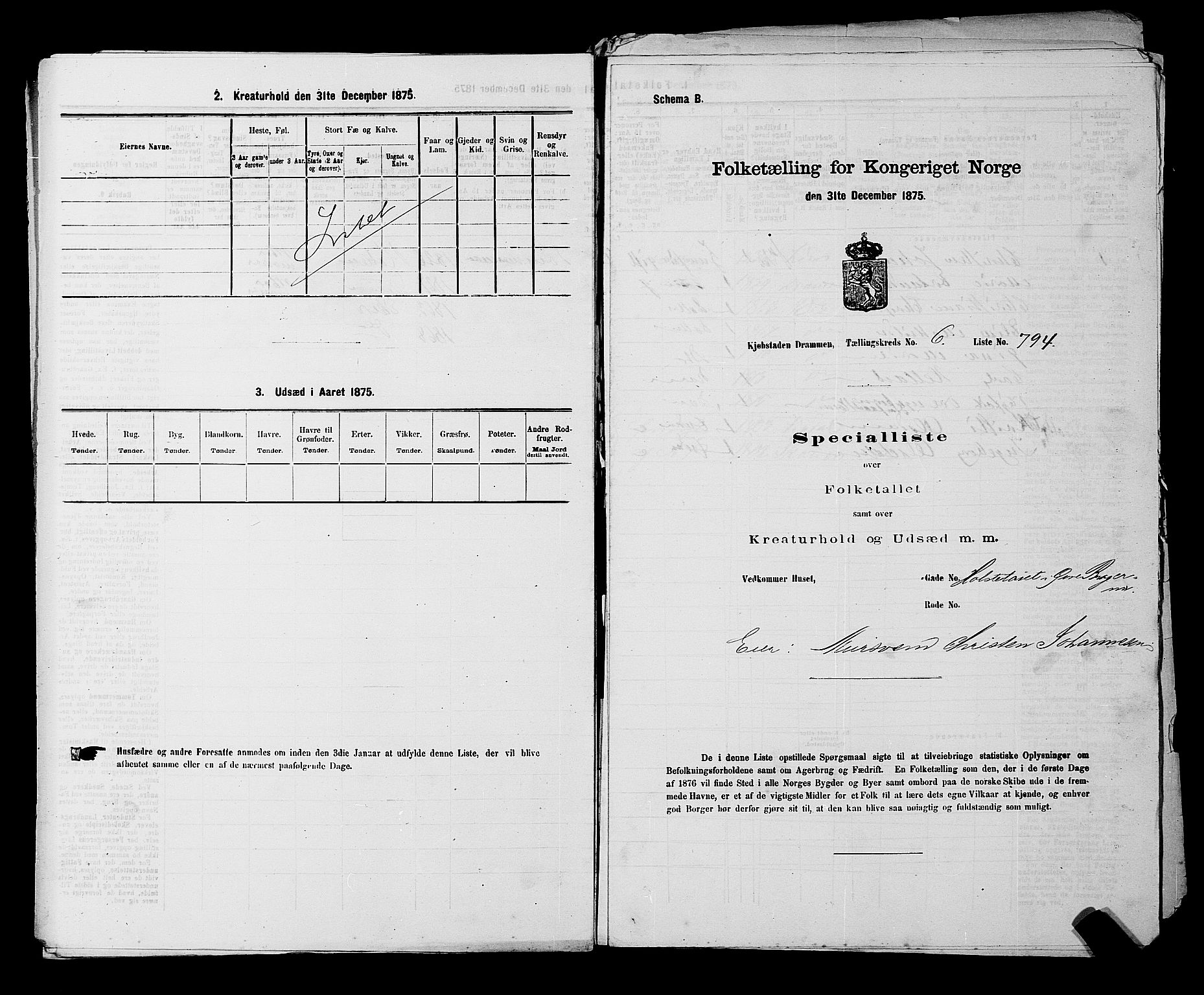SAKO, Folketelling 1875 for 0602 Drammen kjøpstad, 1875, s. 610