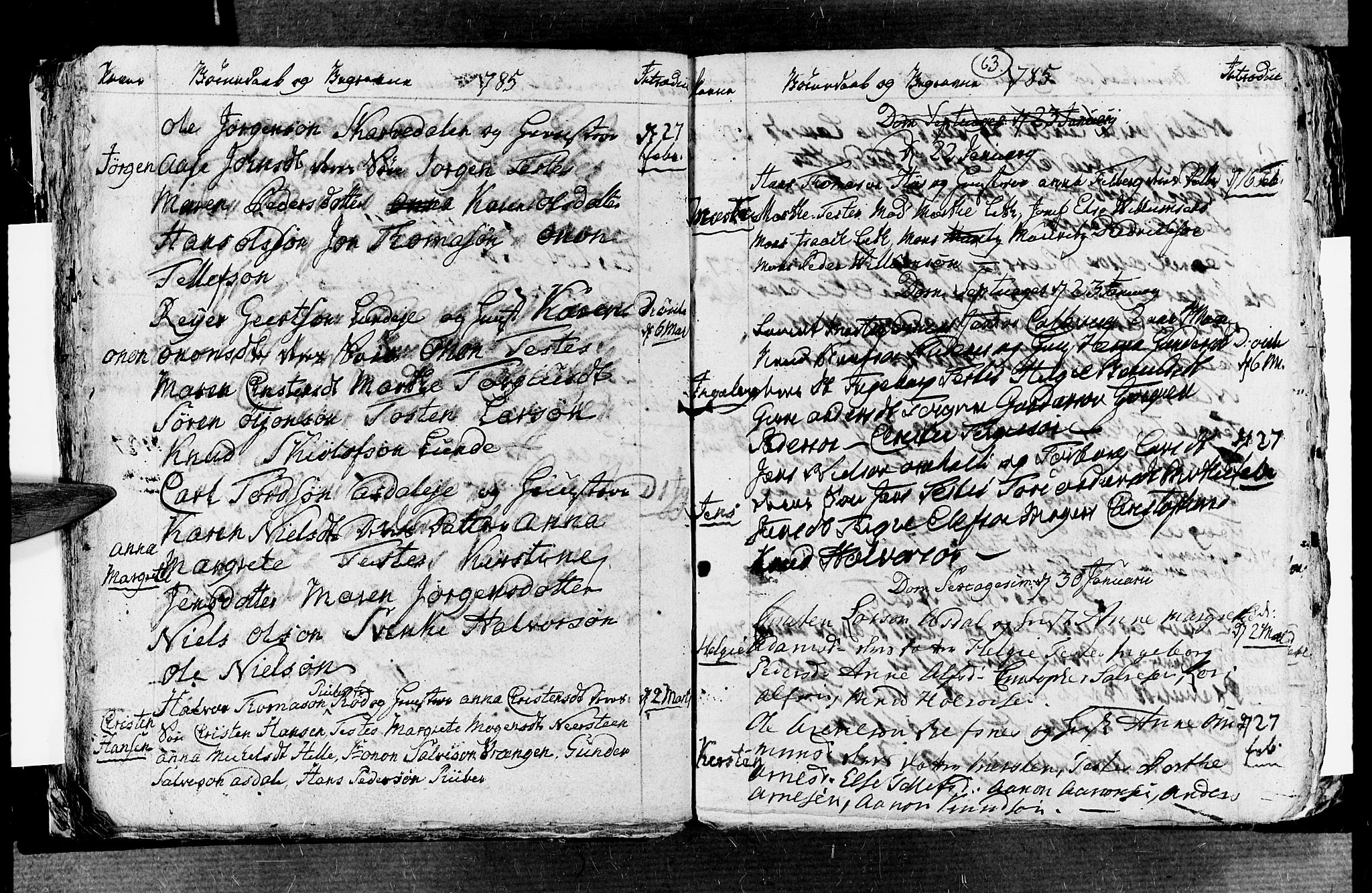 Øyestad sokneprestkontor, AV/SAK-1111-0049/F/Fb/L0001: Klokkerbok nr. B 1, 1780-1794, s. 63