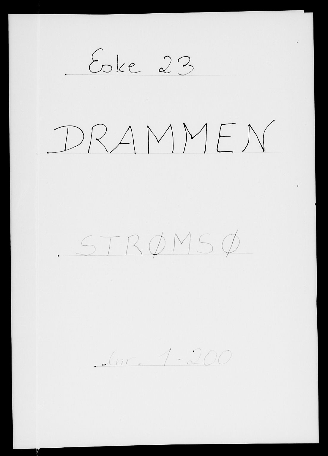 SAKO, Folketelling 1885 for 0602 Drammen kjøpstad, 1885, s. 1