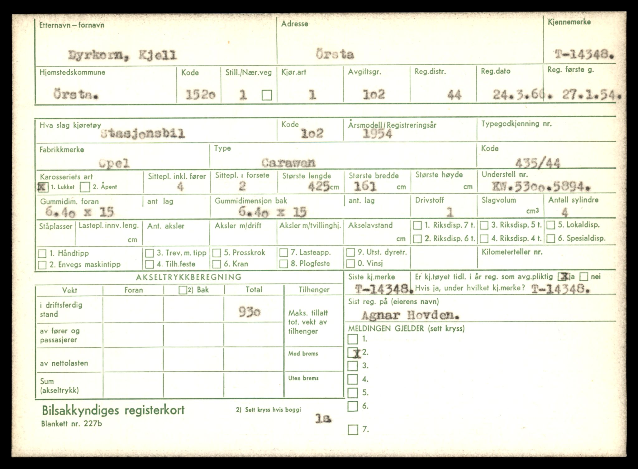 Møre og Romsdal vegkontor - Ålesund trafikkstasjon, AV/SAT-A-4099/F/Fe/L0045: Registreringskort for kjøretøy T 14320 - T 14444, 1927-1998, s. 747