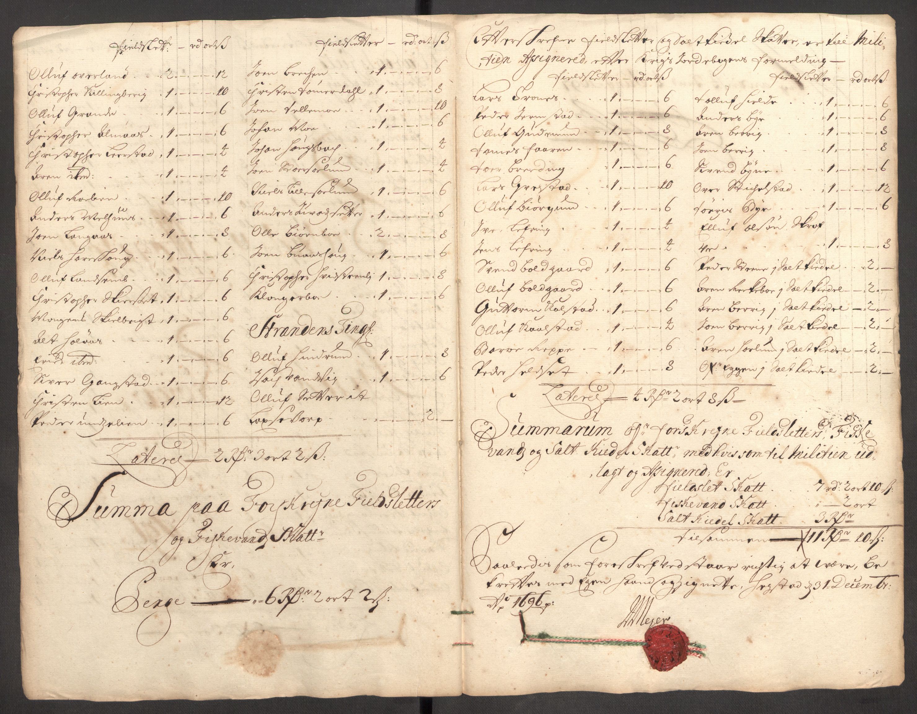 Rentekammeret inntil 1814, Reviderte regnskaper, Fogderegnskap, RA/EA-4092/R62/L4188: Fogderegnskap Stjørdal og Verdal, 1696, s. 133