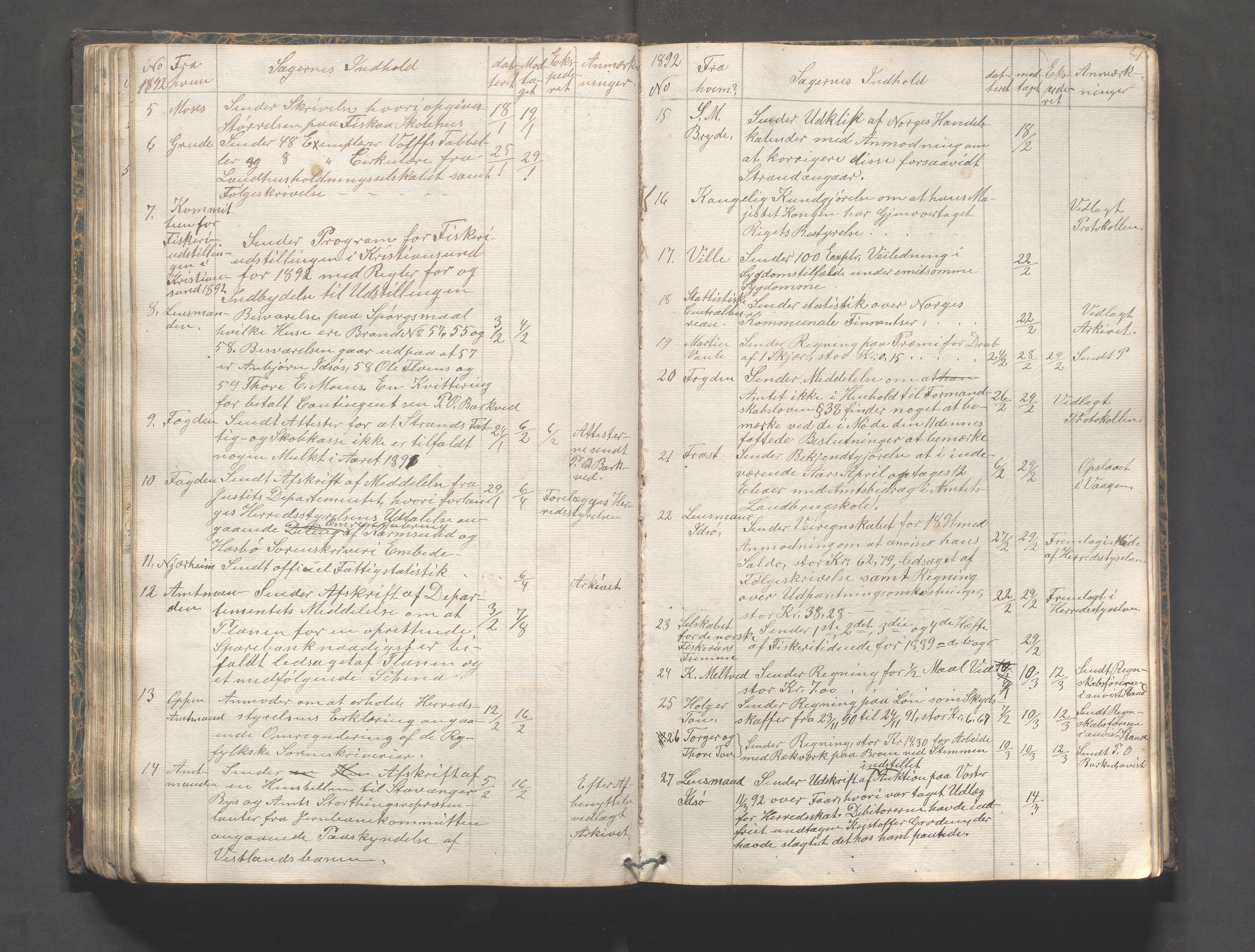 Strand kommune - Formannskapet/Rådmannskontoret, IKAR/A-104/C/Ca/L0001: Journal, 1837-1900, s. 89