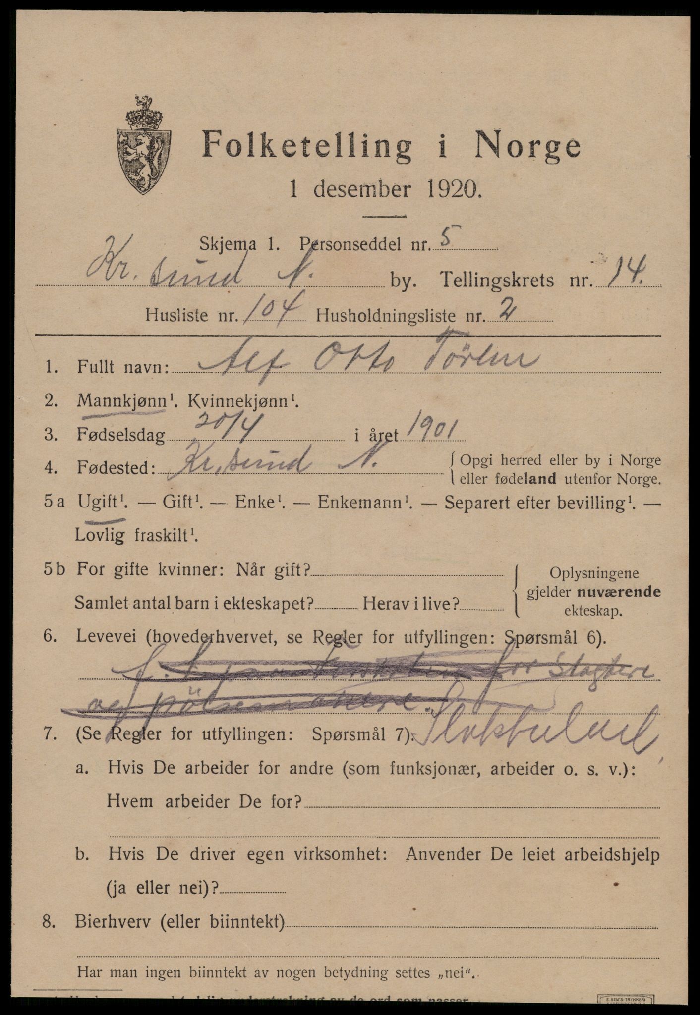 SAT, Folketelling 1920 for 1503 Kristiansund kjøpstad, 1920, s. 30891